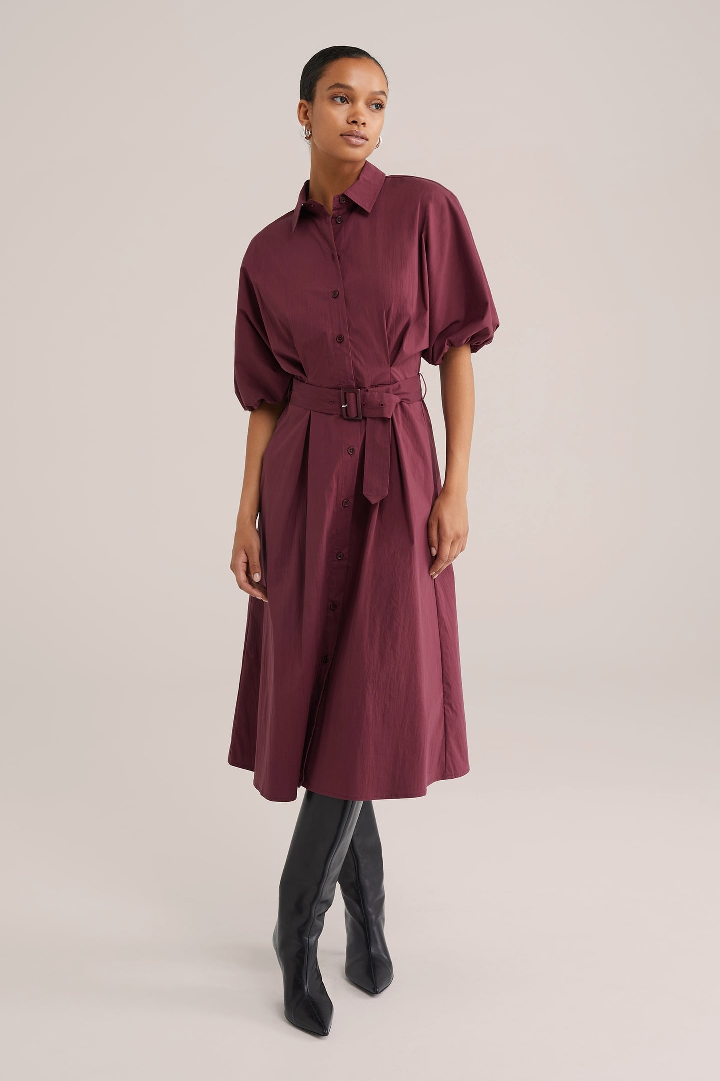 DRESS MID LENGTH VINTAGE RED 2