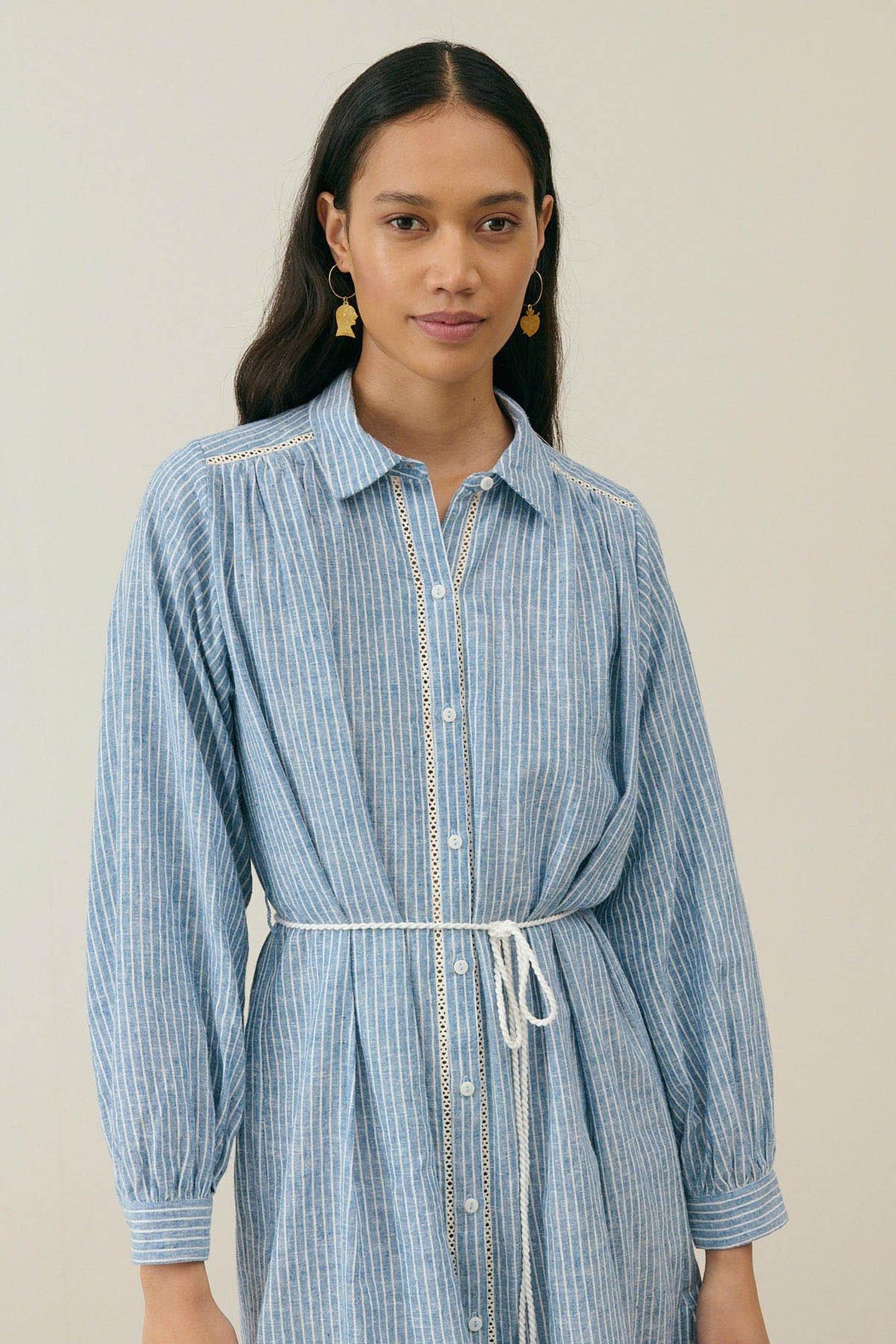DRESS DIWALA BLUE ONDA STRIPES 3