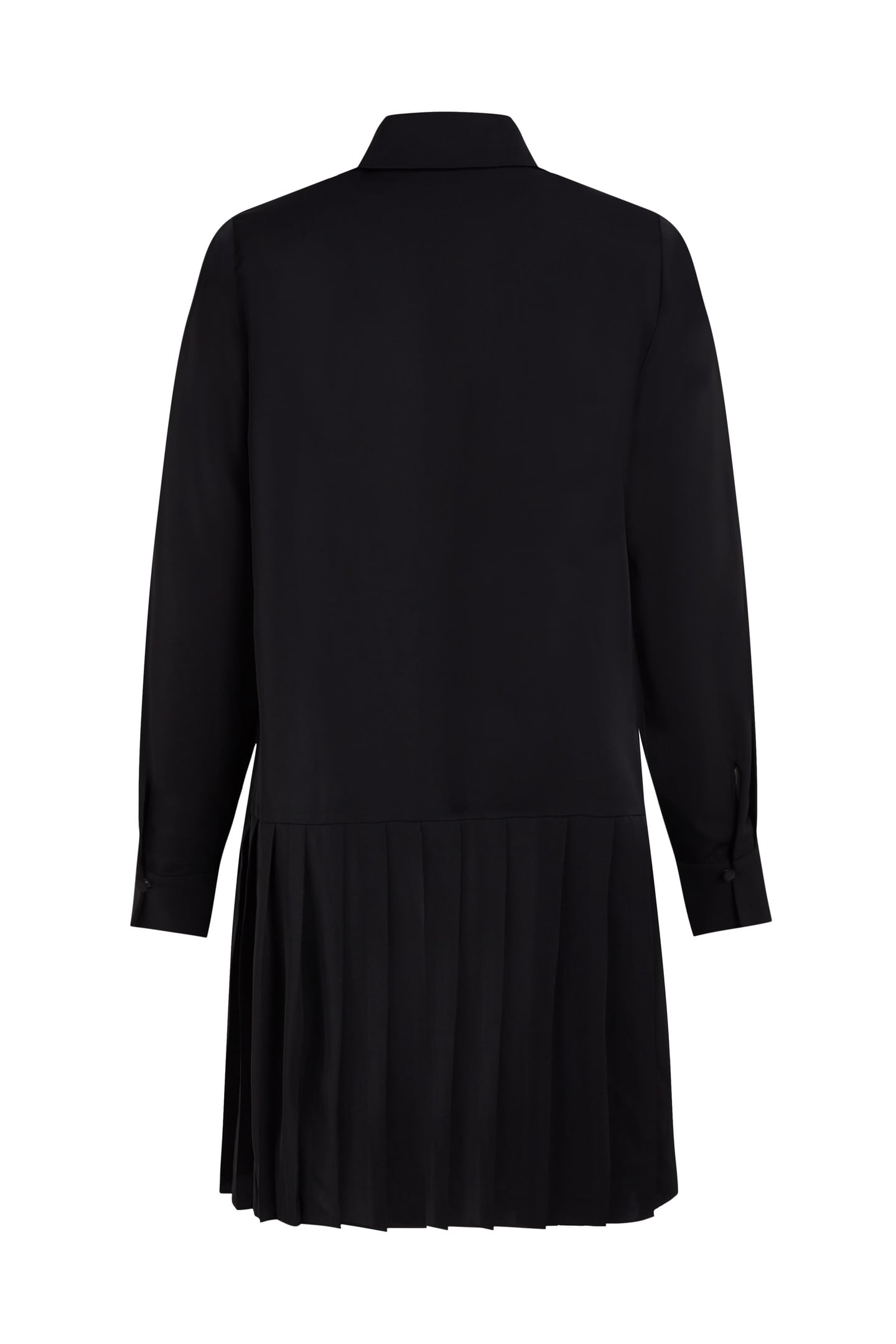 K BUTTONS PLEATED MINI DRESS BLACK 1