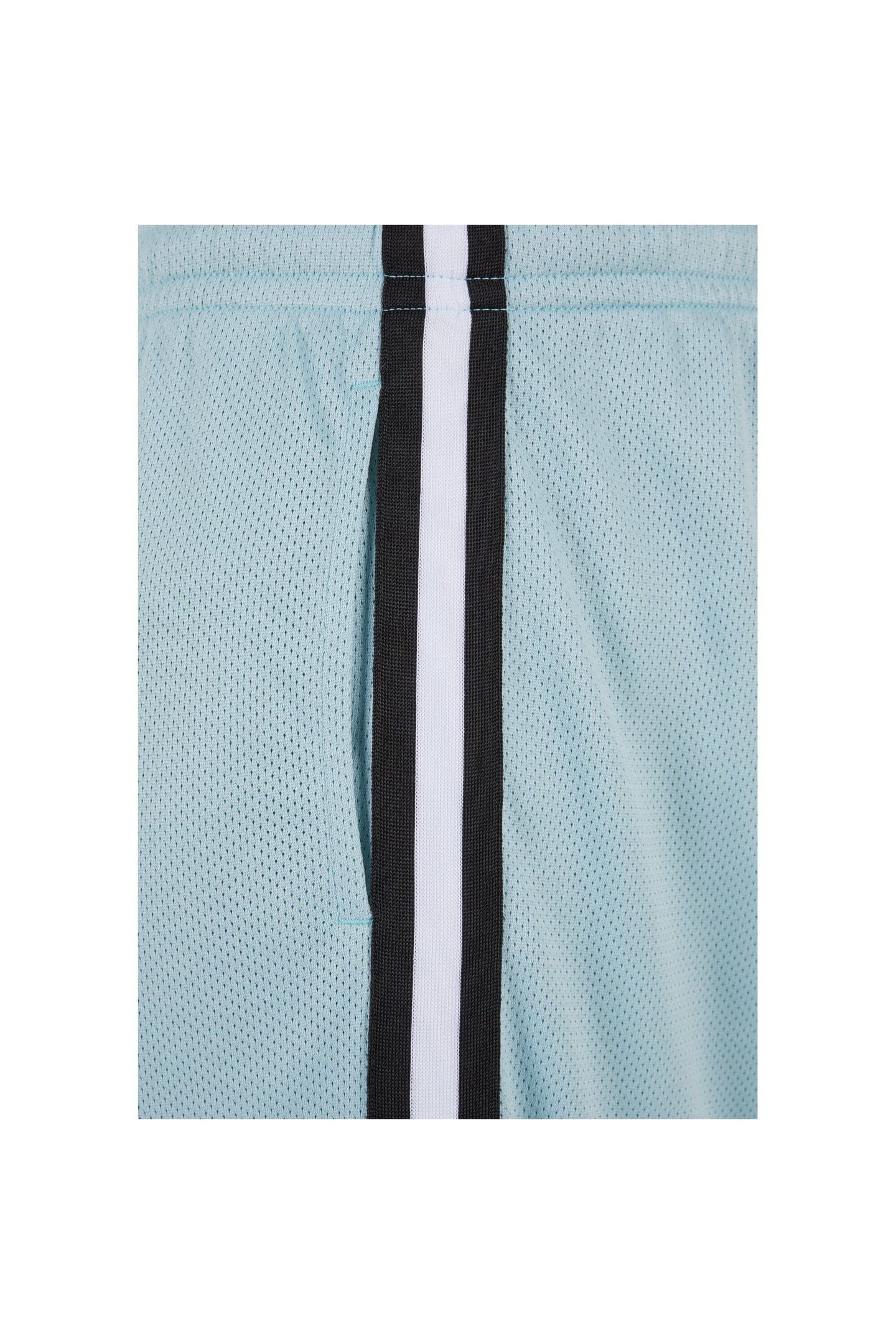 STRIPES MESH SHORTS OCEANBLUE/BLACK/WHITE 5