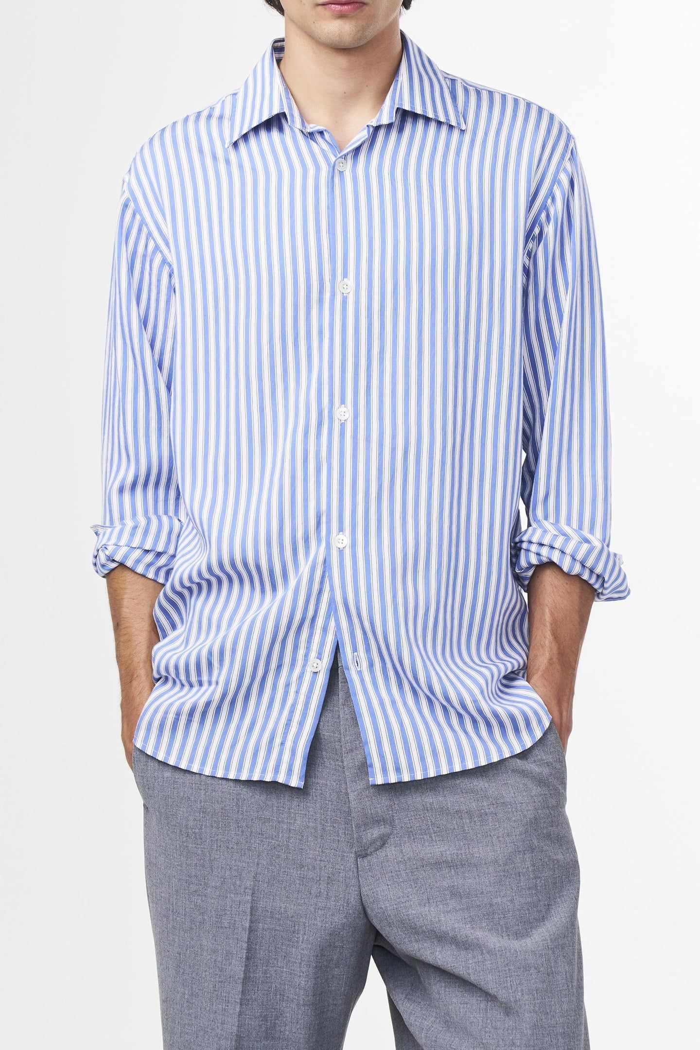 FREDDY NO PKT 5330 SHIRTS BLUE STRIPE 1