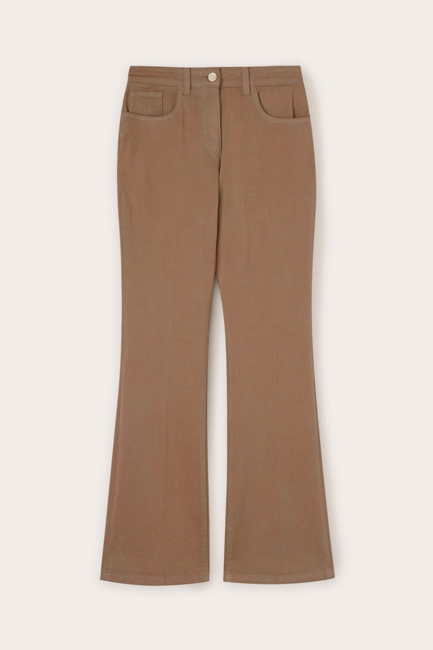 DRILL BOOTLEG TROUSERS BEIGE 4