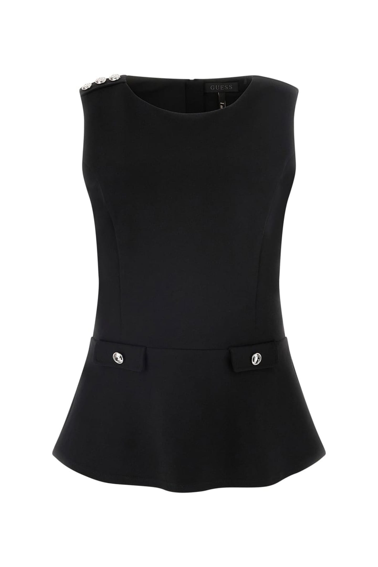 GUESS ECO AMBRE PEPLUM TOP JET BLACK A996 6