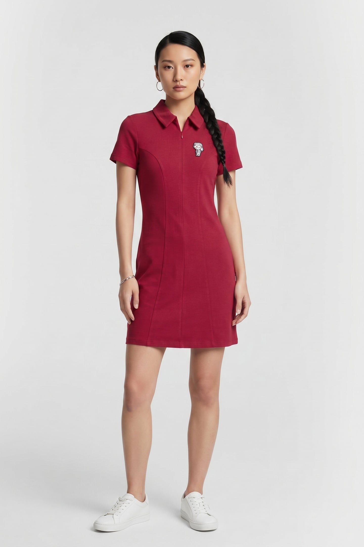 IKON SKETCH POLO ZIPPED DRESS PERSIAN RED 1