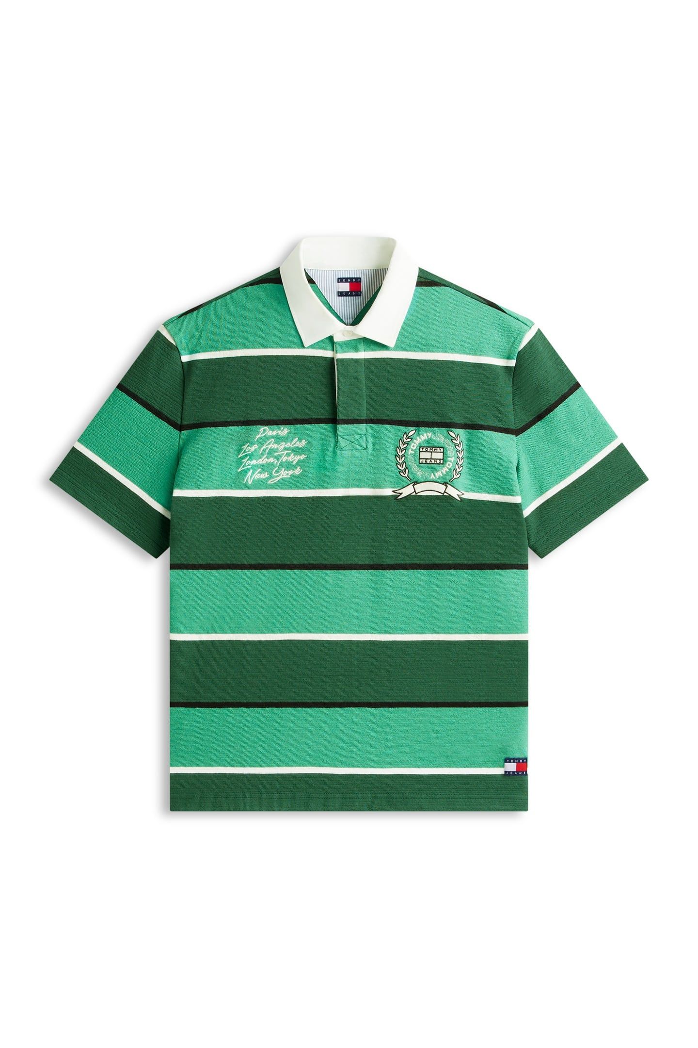 TJM RELAXED SS STRIPE POLO SHADOW PINE STRIPE 4