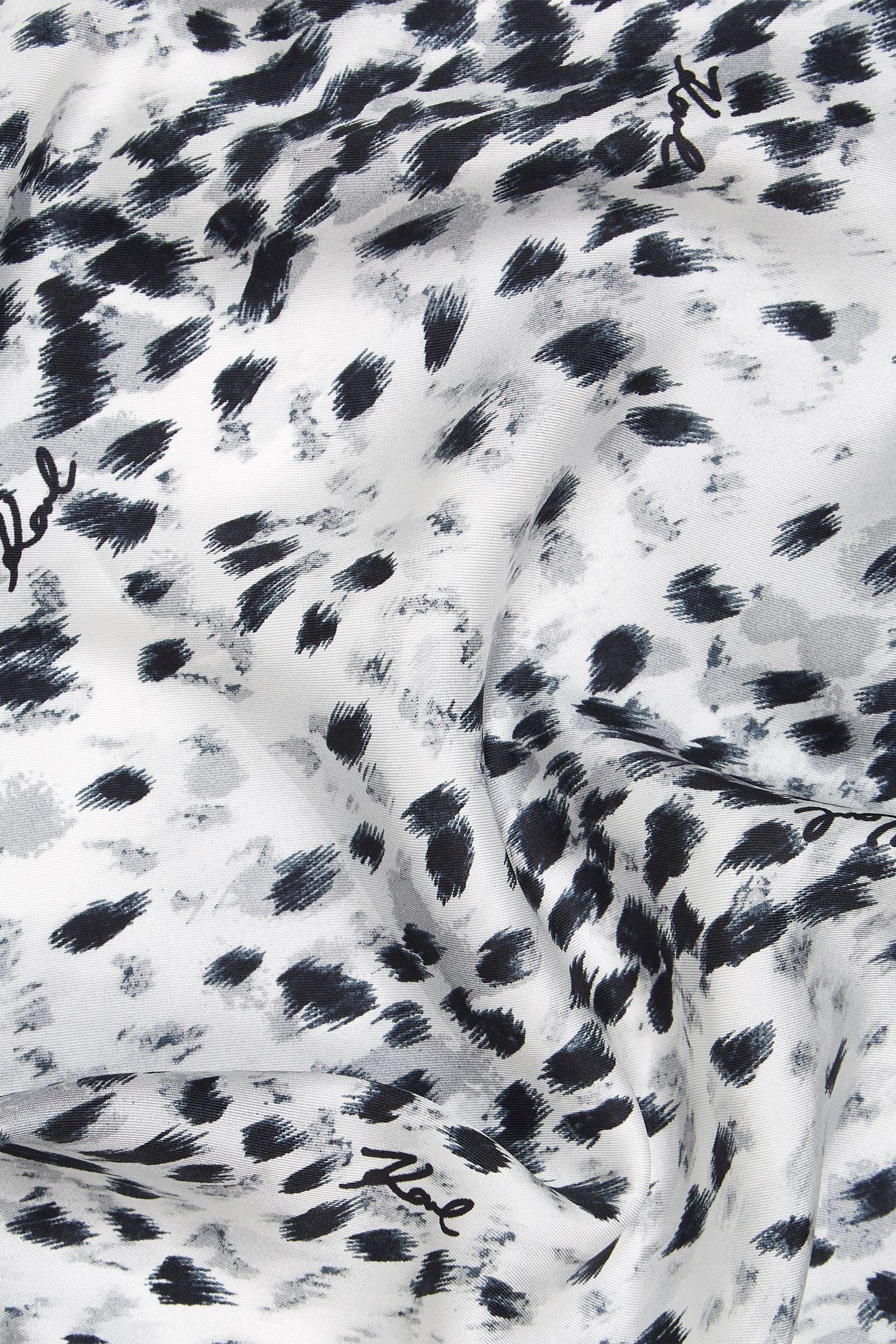 K/SIGNATURE LEOPARD SILK SCARF AOP KARL SNOW LEOPARD 3