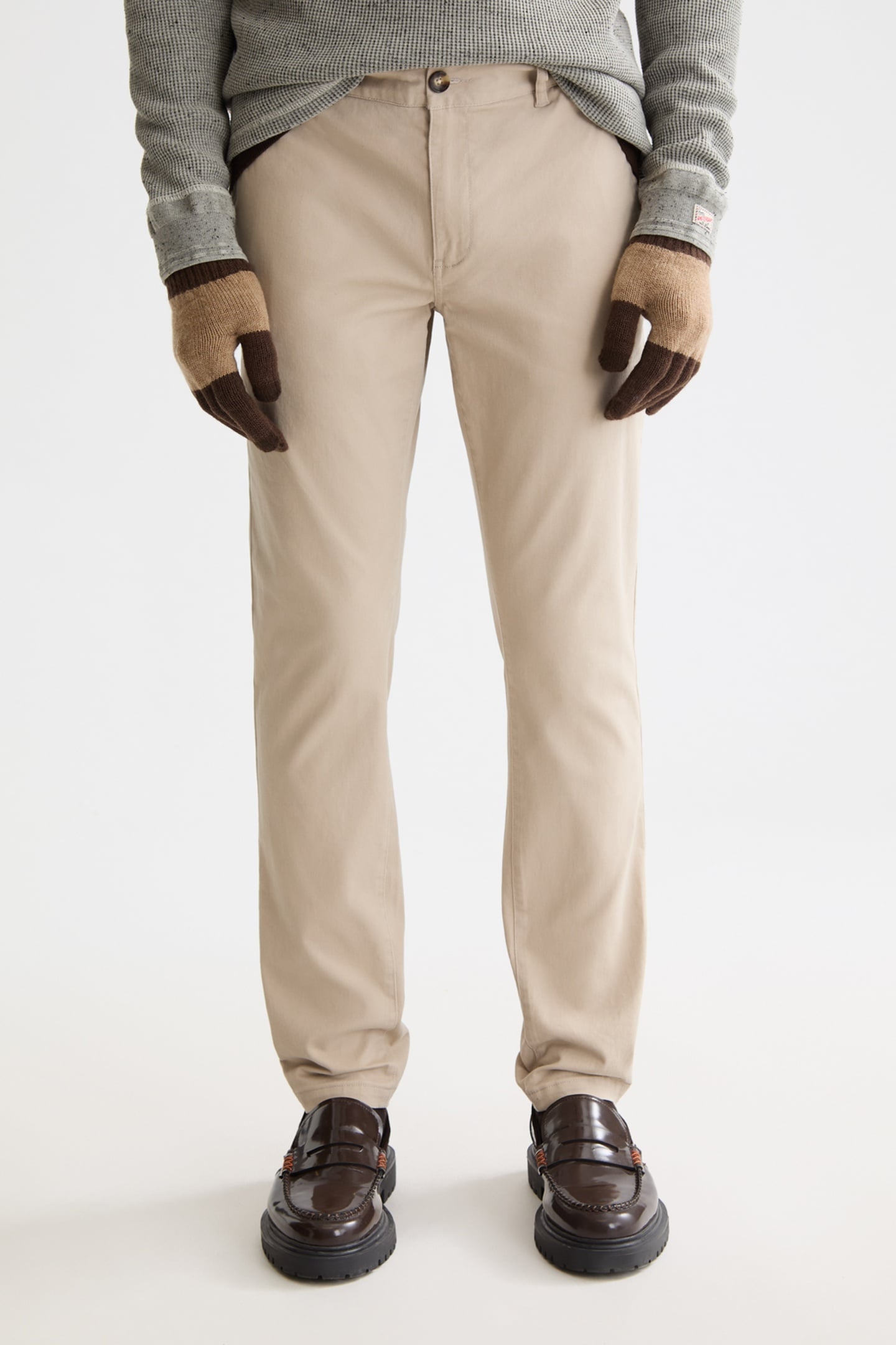 MOTT - WASHED COTTON BLEND CHINO PLAZA TAUPE 1