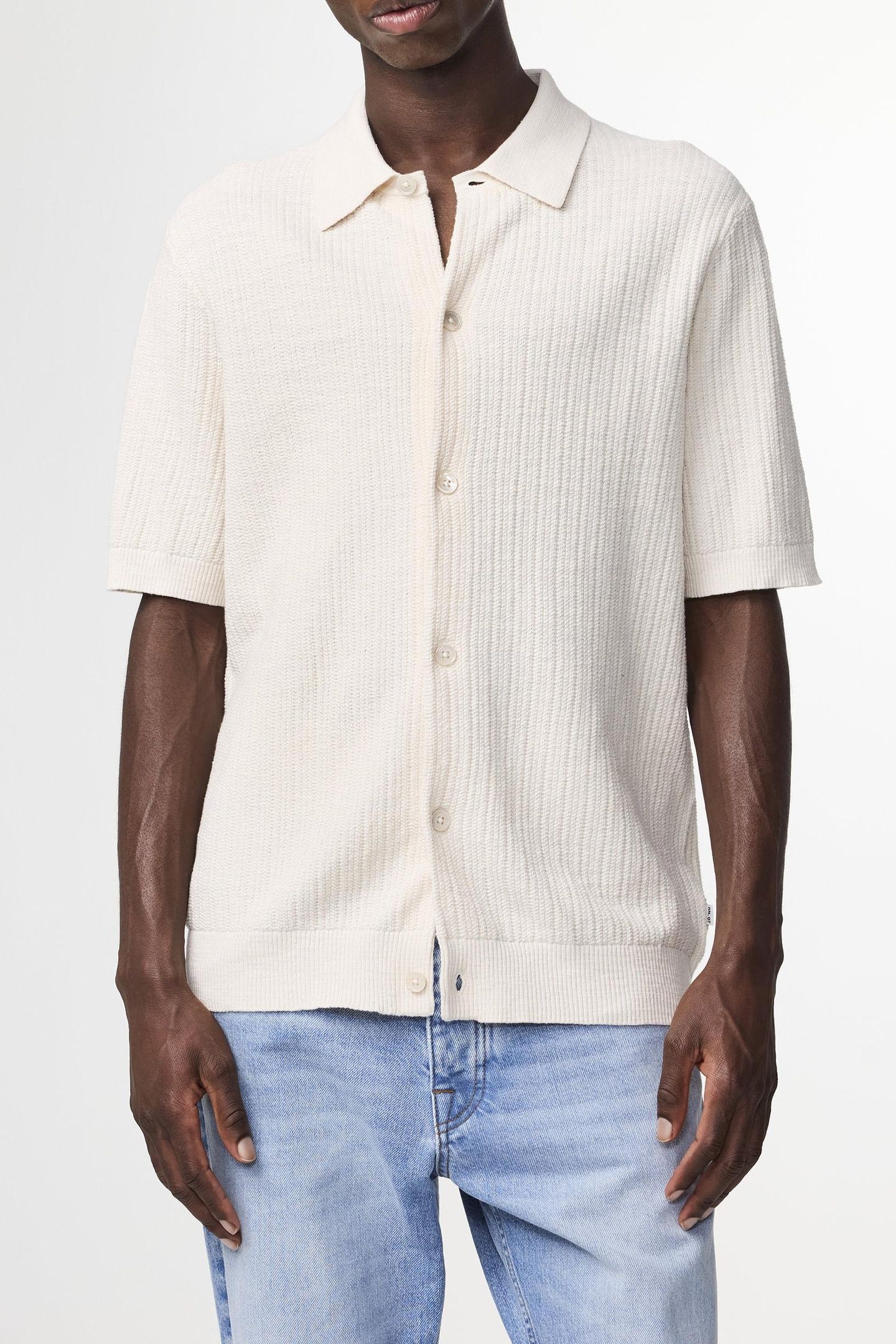 NOLAN POLO CARDIGAN 6695 KNIT ECRU 1