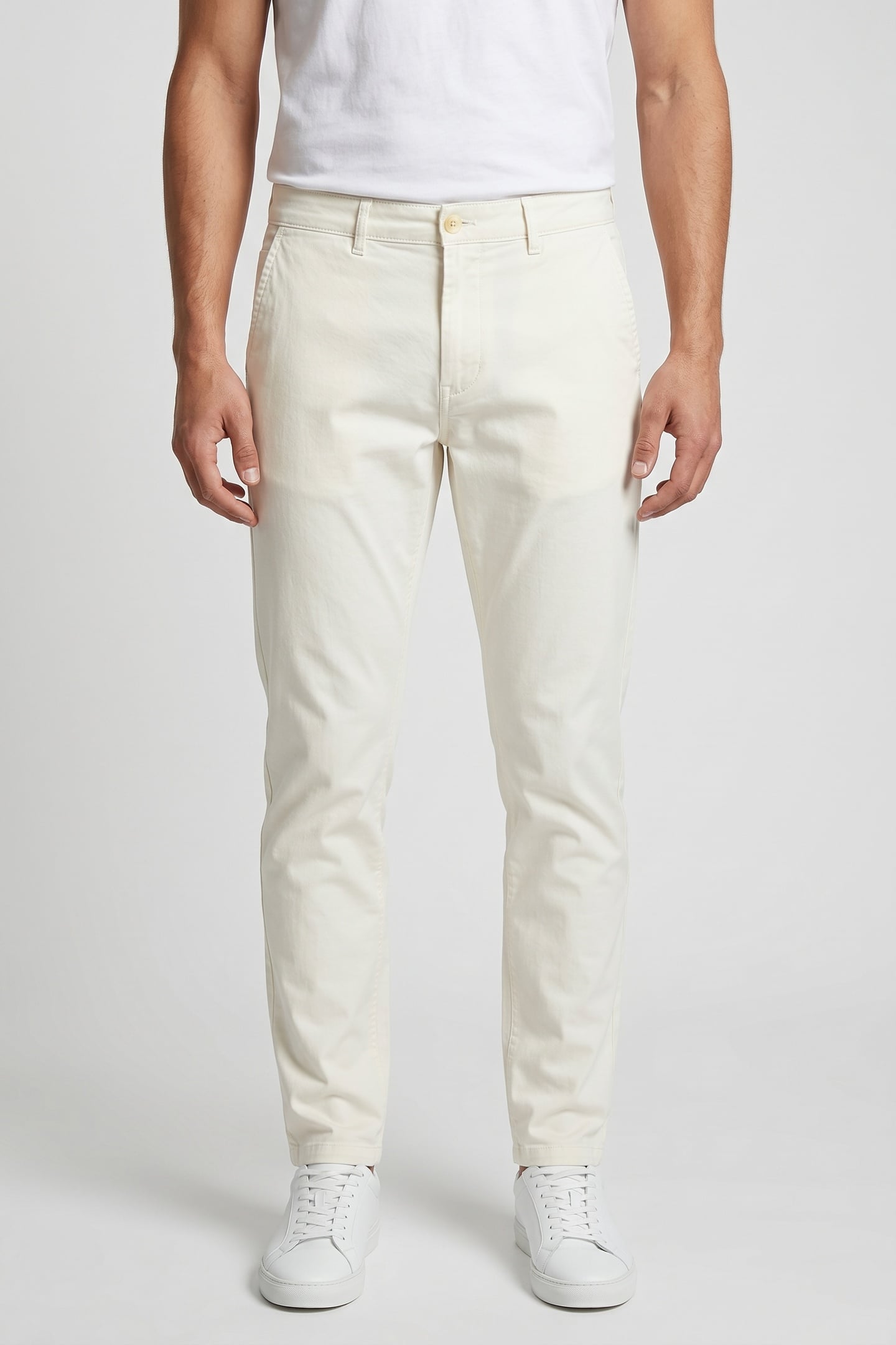 STUART COTTON-BLEND TWILL CHINO OFF WHITE 1