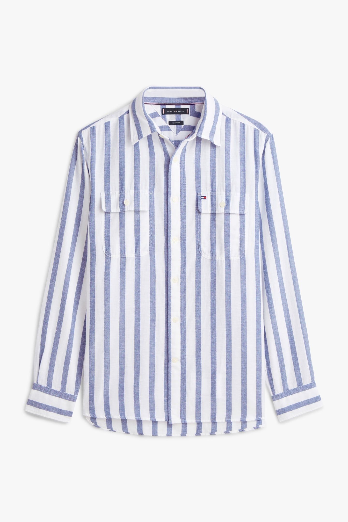 BRUSHED LINEN TWILL SHIRT BOLD BLUE/STRIPE 4