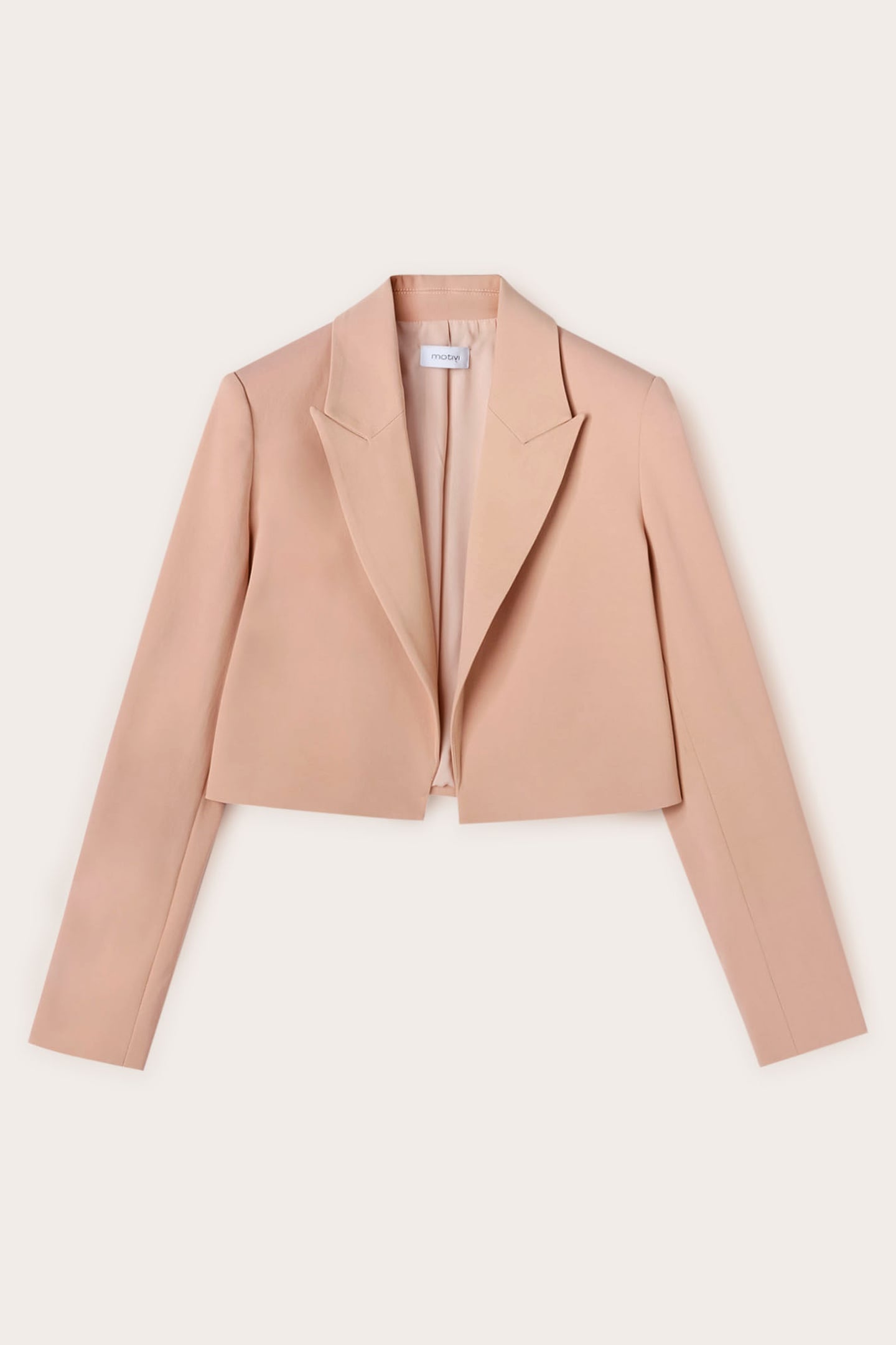 COTTON BLEND CANVAS SPENCER JACKET POWDER PINK 4