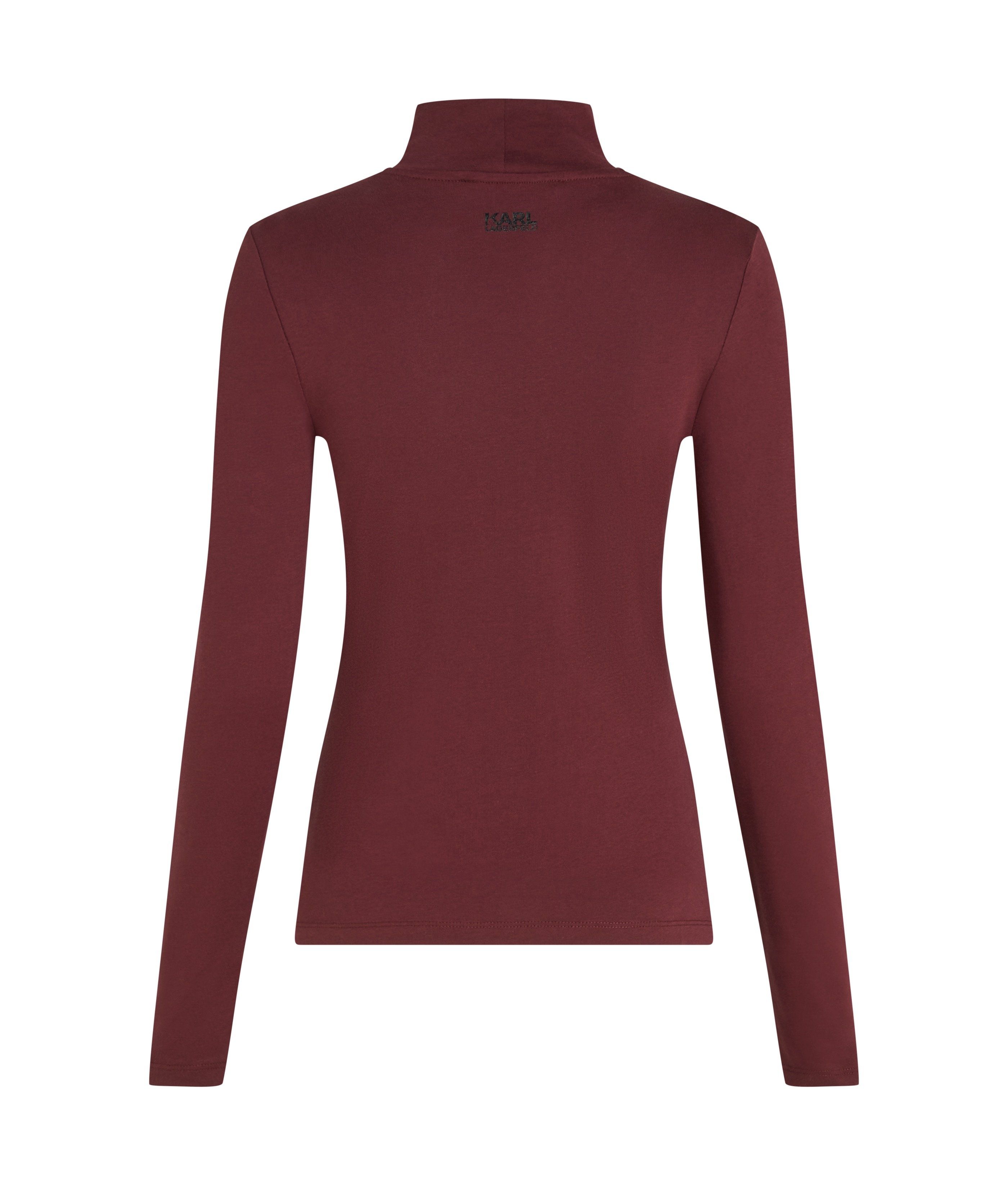 IKON GLITTER MOCK NECK LS TOP TAWNY PORT 2