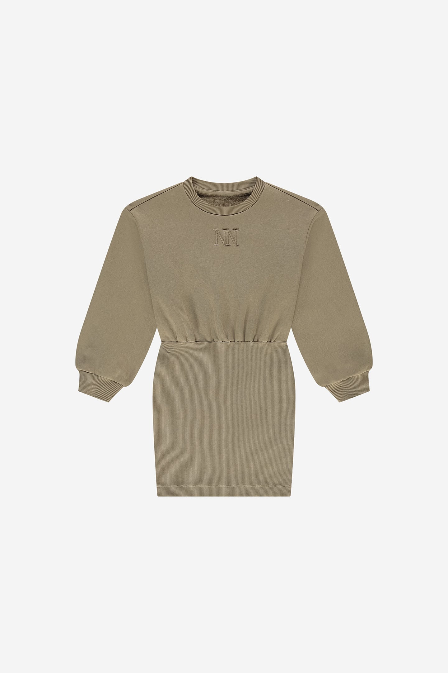 LONGSLEEVE AAIKE SWEATDRESS DARK HUMMUS 1