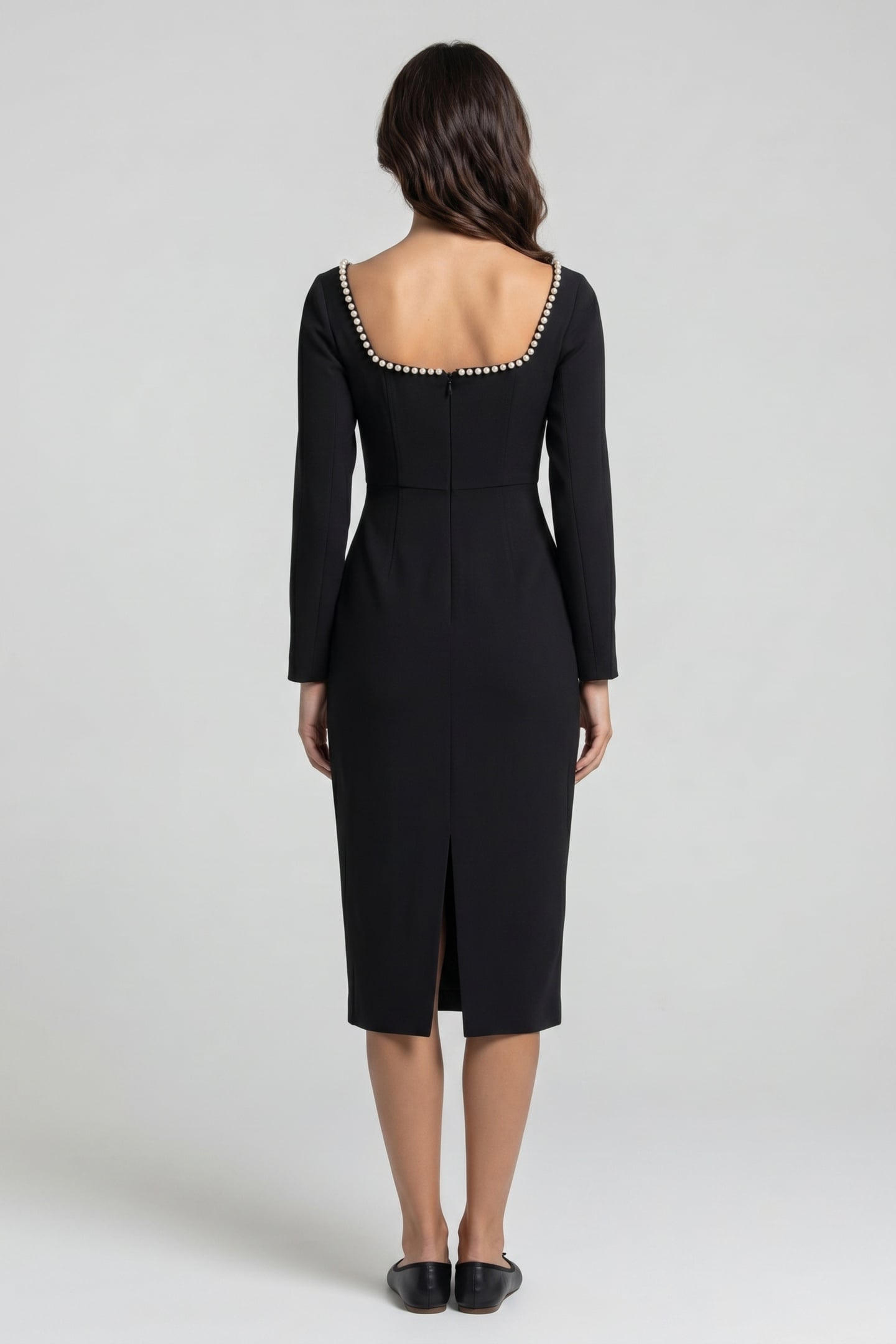 PEARL MIDI DRESS BLACK 3