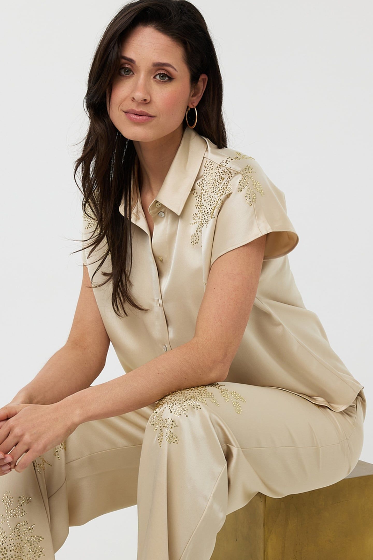 BLOUSE BATWING SEQUINS CHAMPAGNE 1