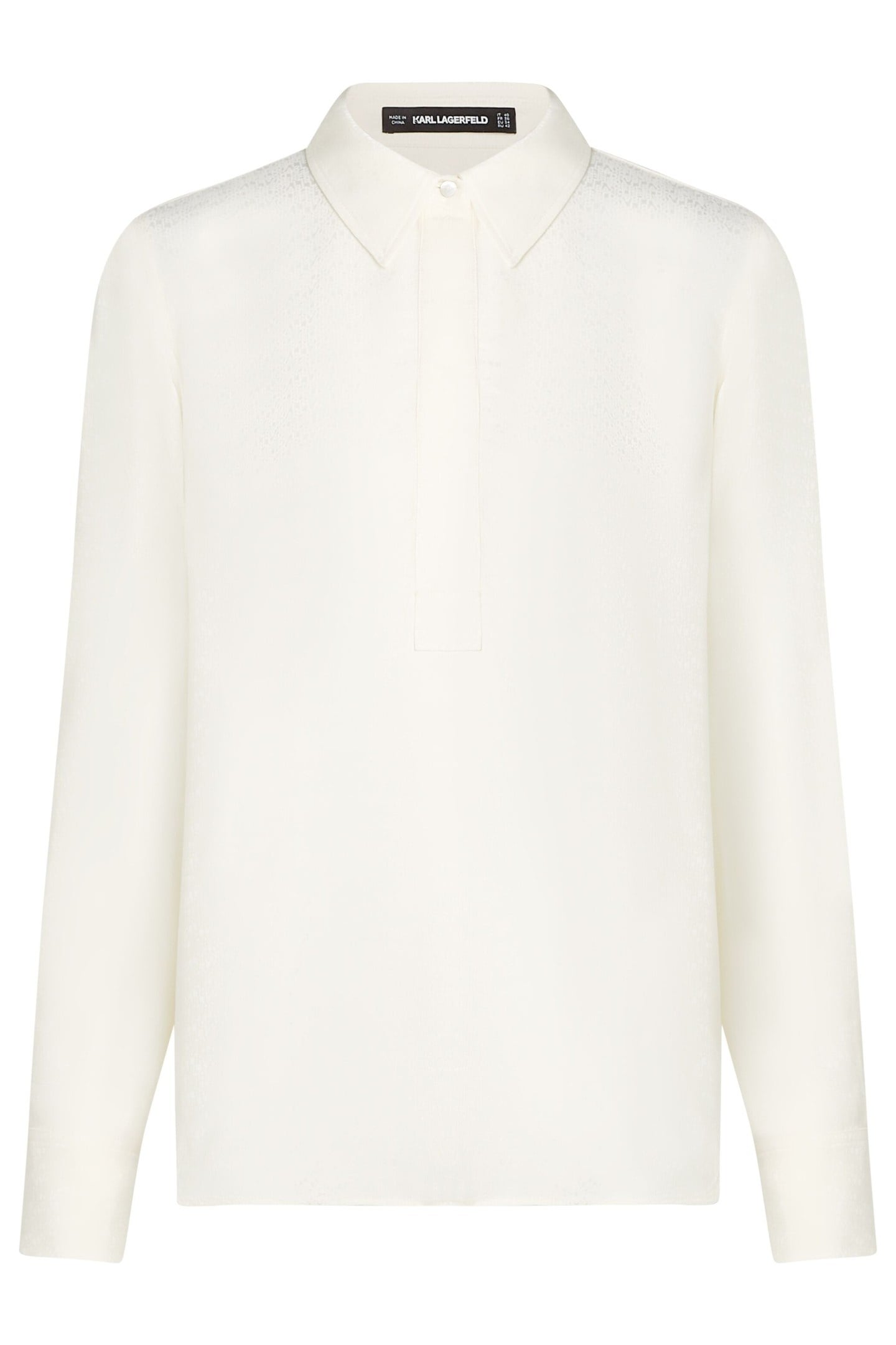 LOGO JACQUARD FLUID BLOUSE ELONGATED LOGO PRISTINE 5