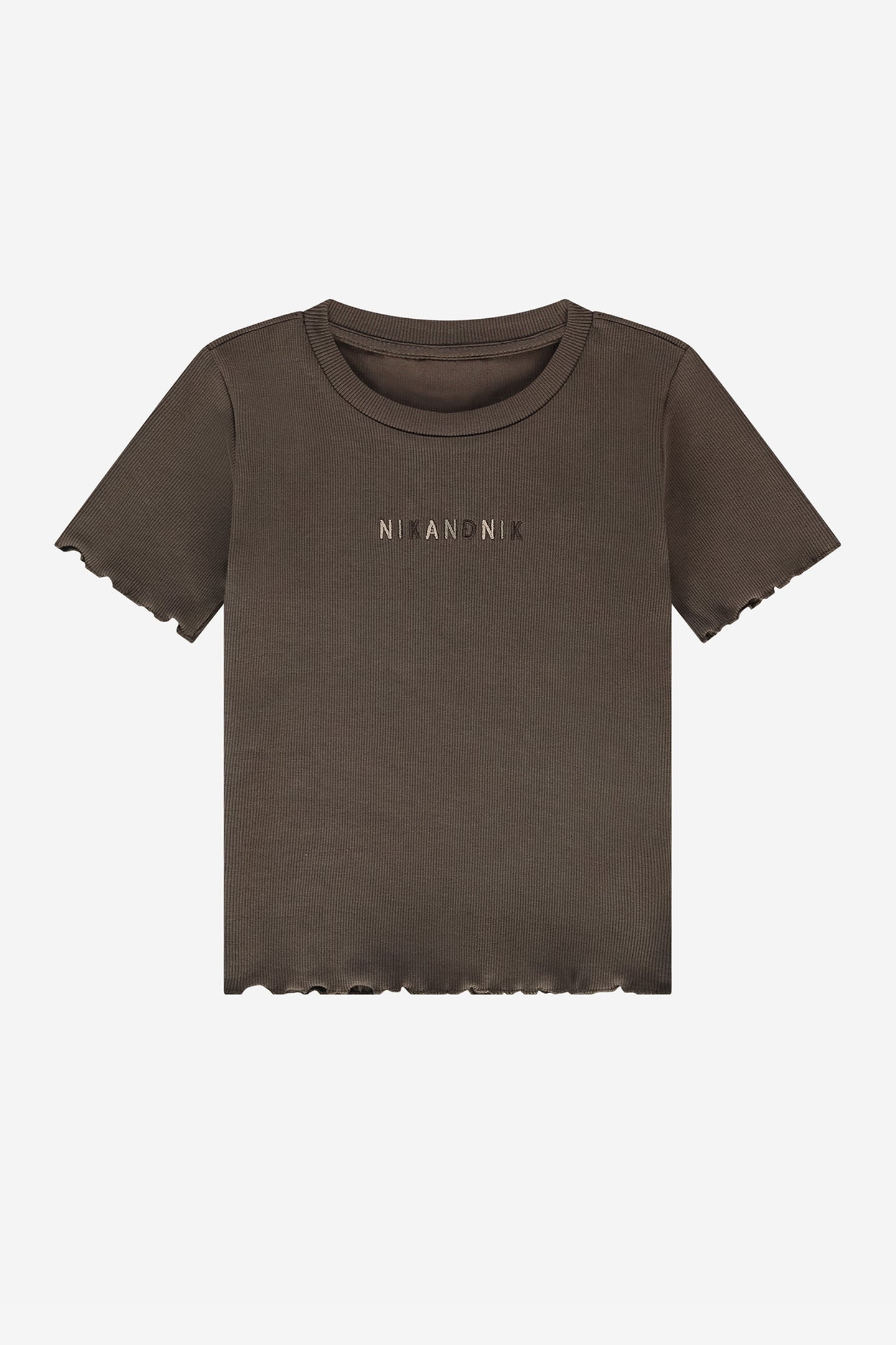 GRADIENT RIB T-SHIRT CHOCOLATE 1