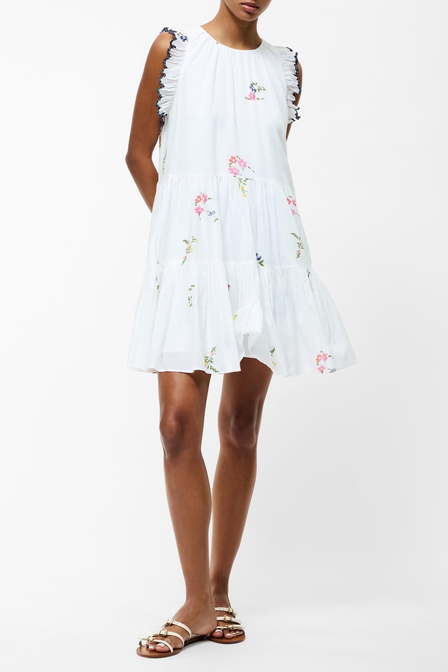 KIRSTY HOLLAND TIERED DRESS WHITE MULTI 3
