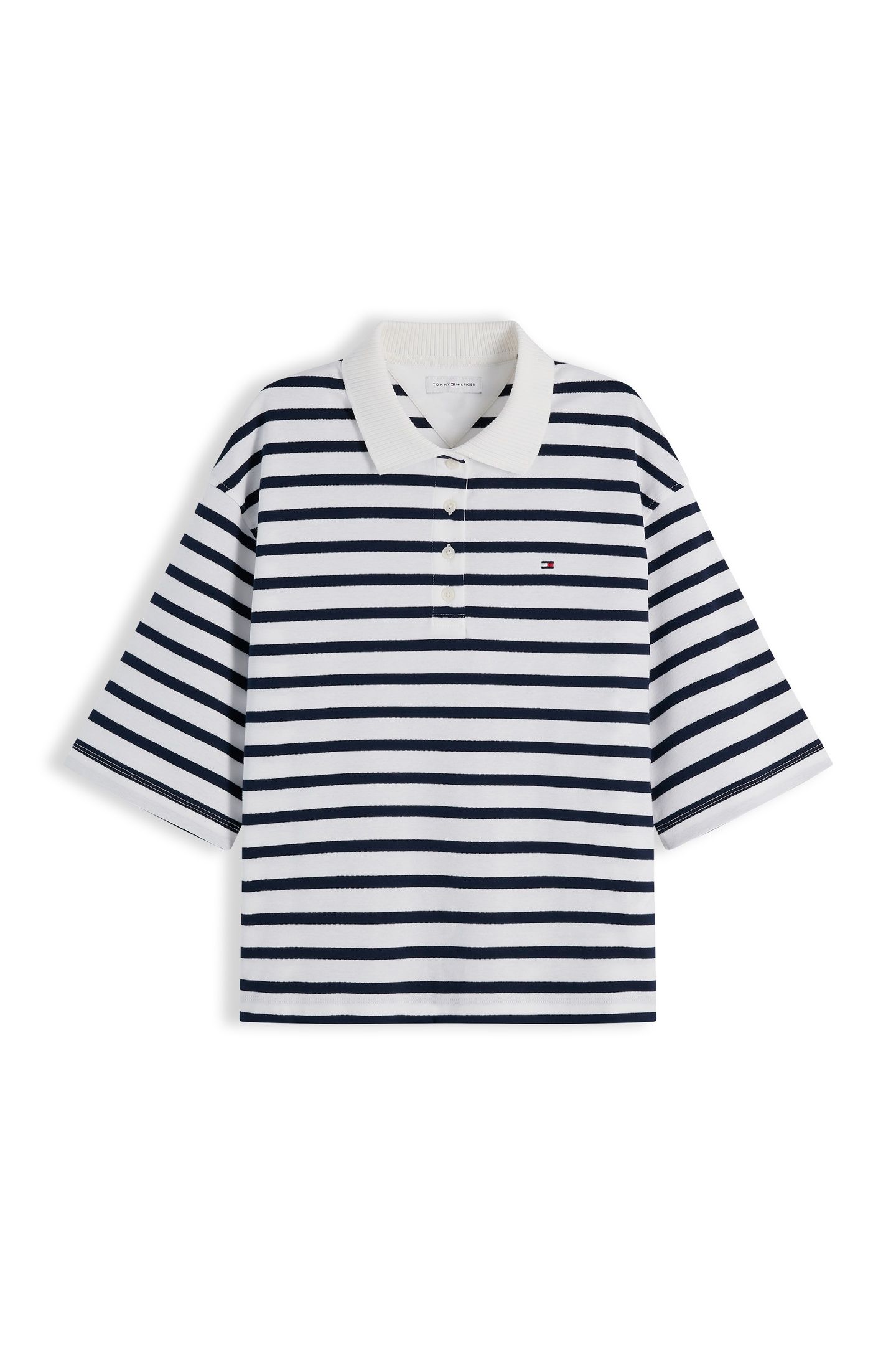 INTERLOCK RELAXED SS POLO BRETON STRIPE ECRU/DARK NIGHT NAVY 4