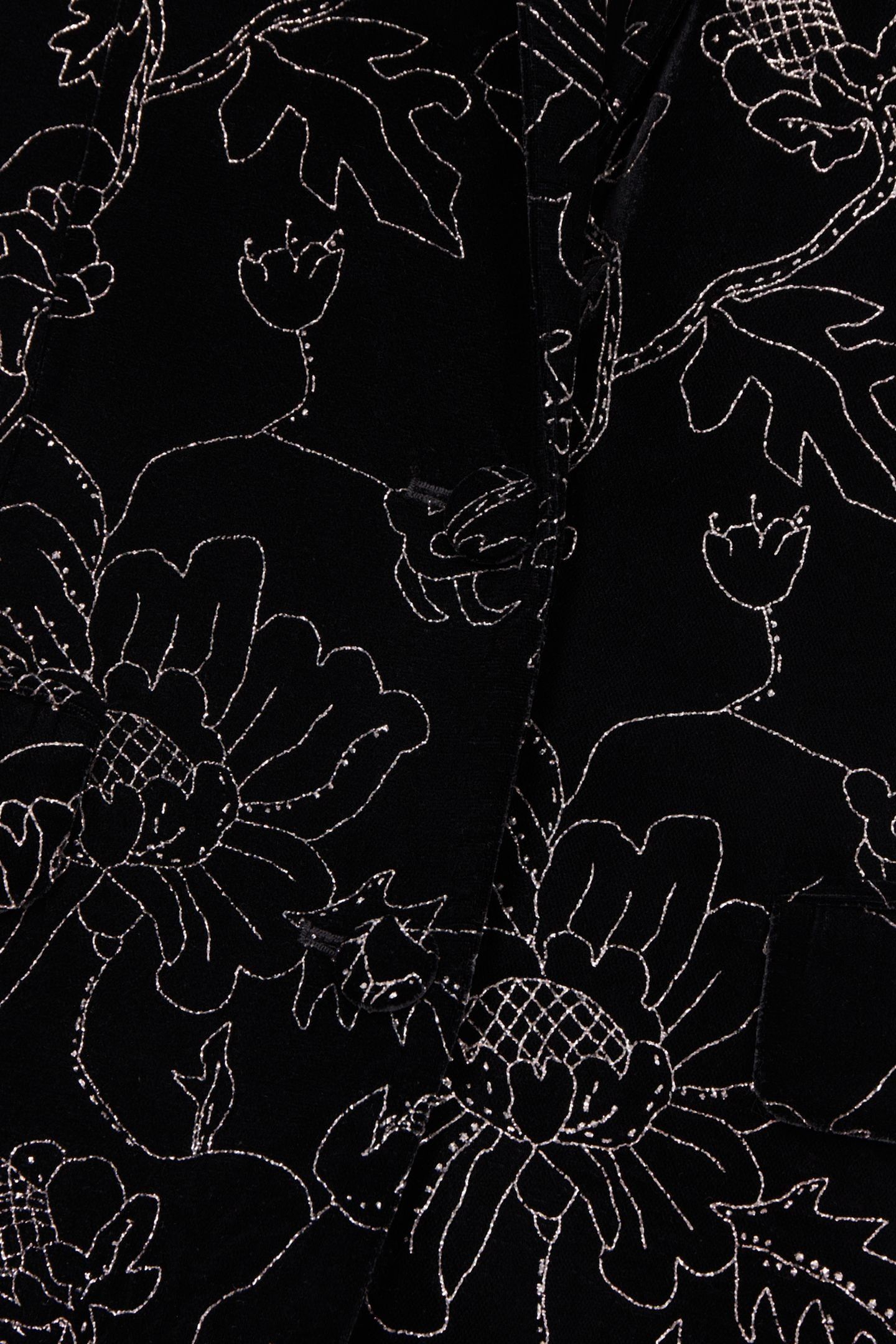 CLASSIC COLLAR SUIT JACKET IN VELVET WITH GLITTERS BLACK 5