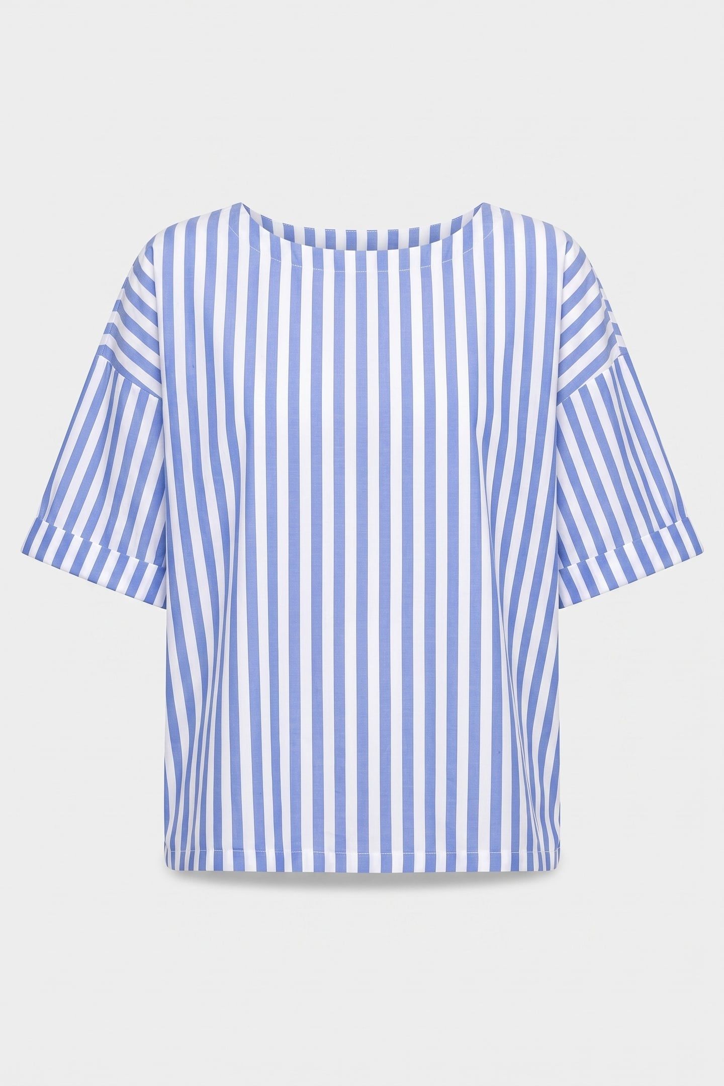 COTTON STRIPE BLOUSE SKYWAY BLUE 3