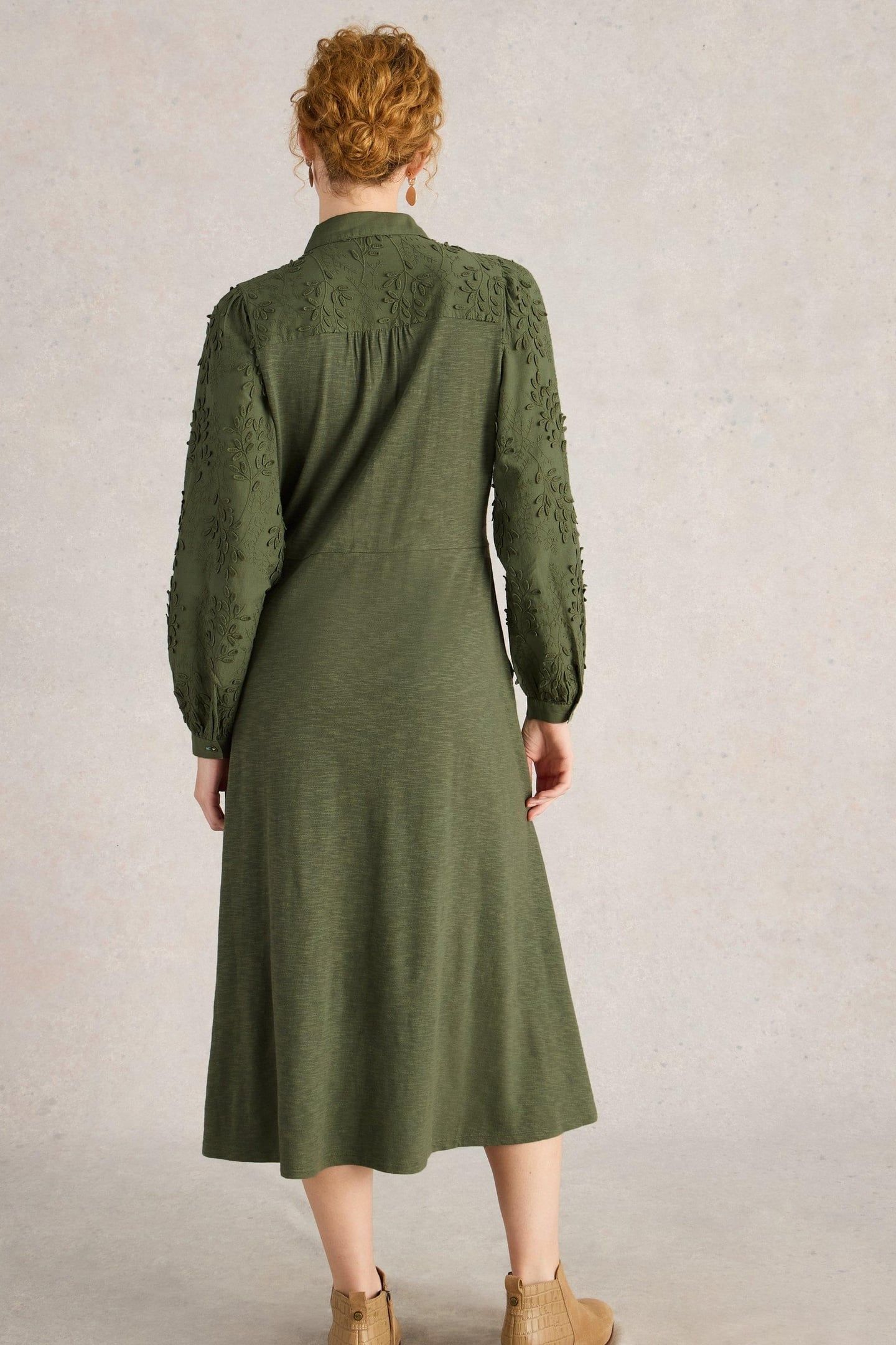 RUA EMBROIDERED DRESS DUSTY GREEN 2