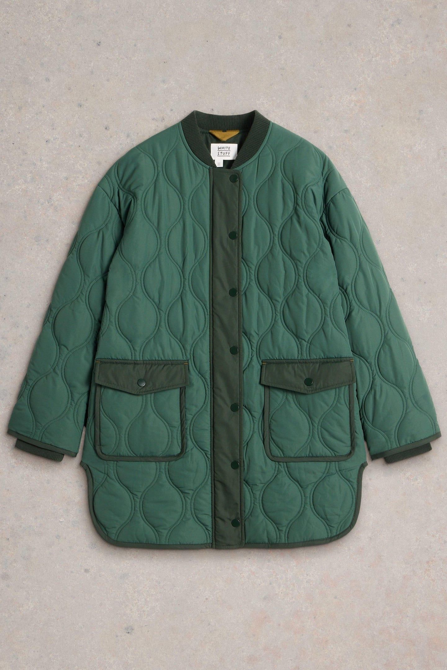 RAYA QUILTED COAT DARK GREEN 3