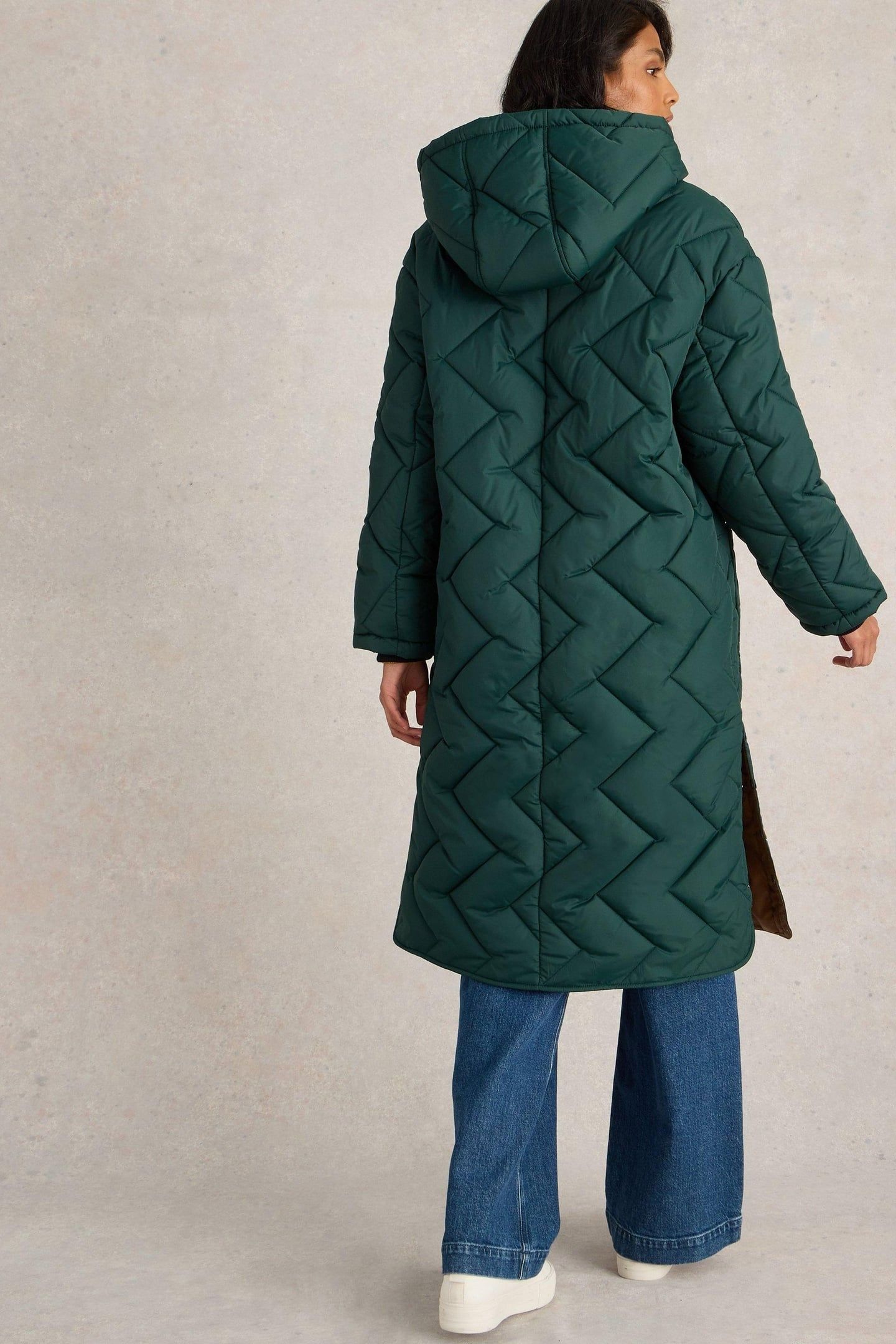 SLOANE QUILTED COAT DARK GREEN 3