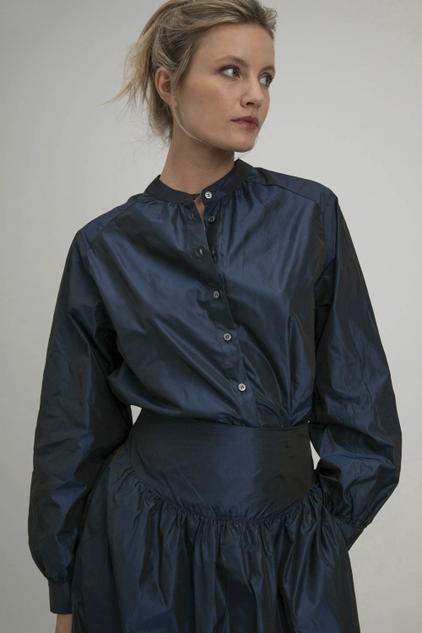 SONJA BLOUSE NAVY MELANGE 1