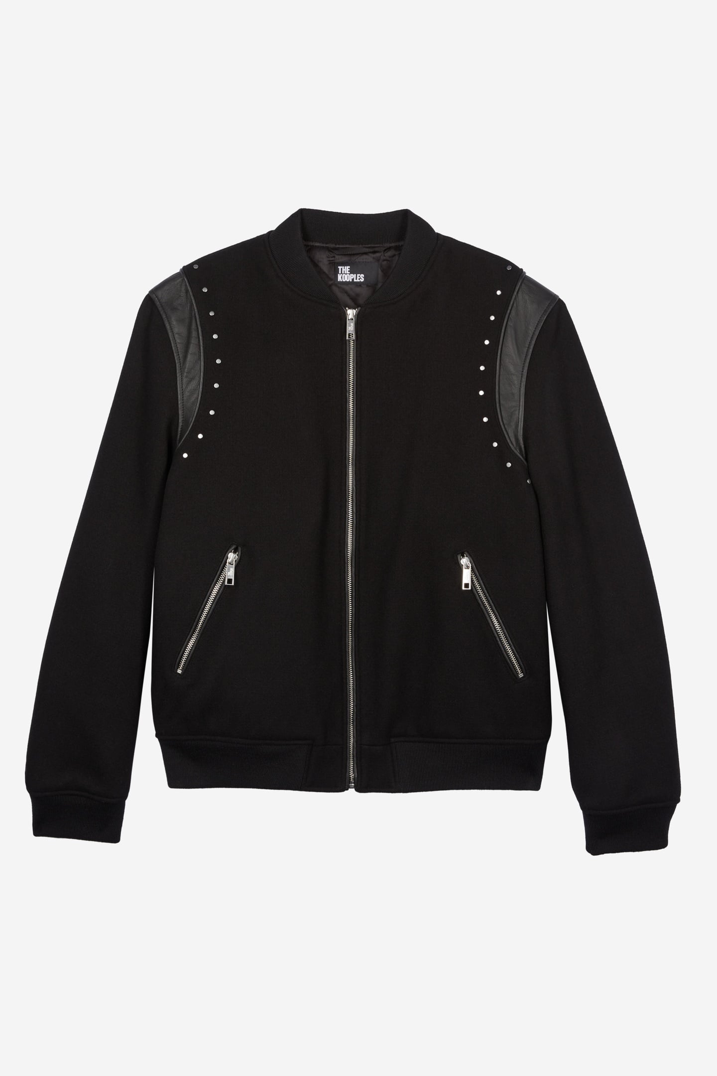 BOMBER JACKET WITH STUDS AND PANEL BLACK 4