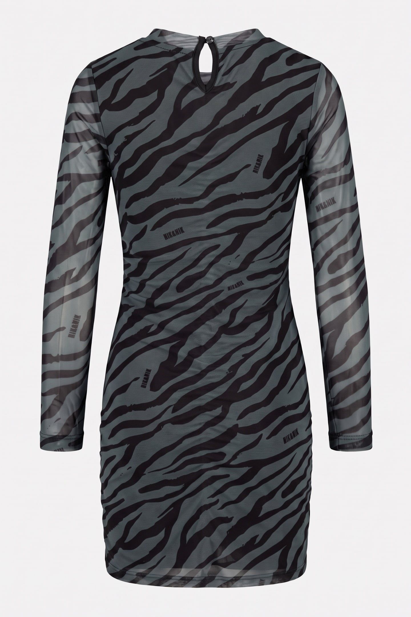 ZEBRA MESH DRESS GREY GREEN 3