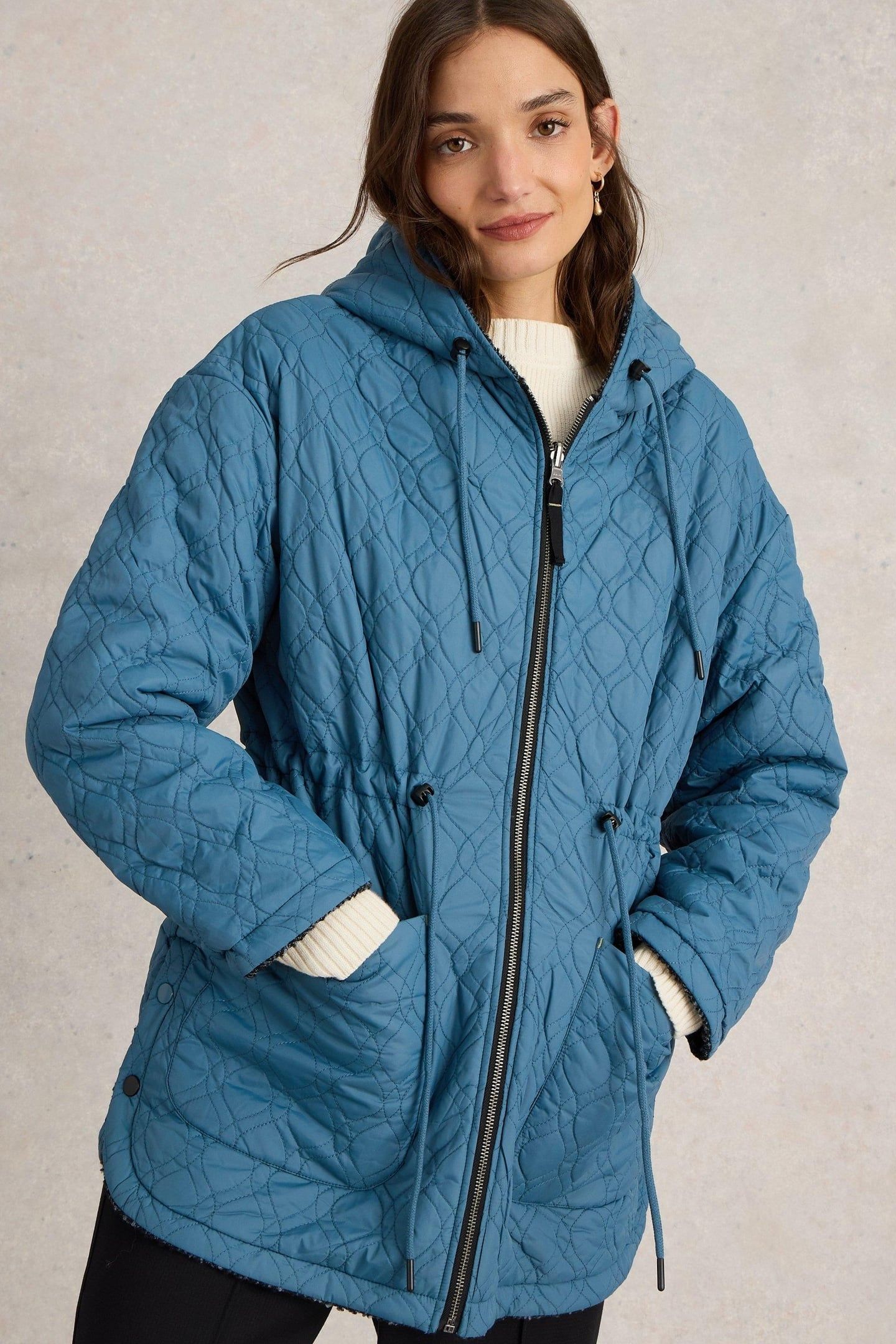 MARIELLA REVERSIBLE COAT BLUE MULTI 2