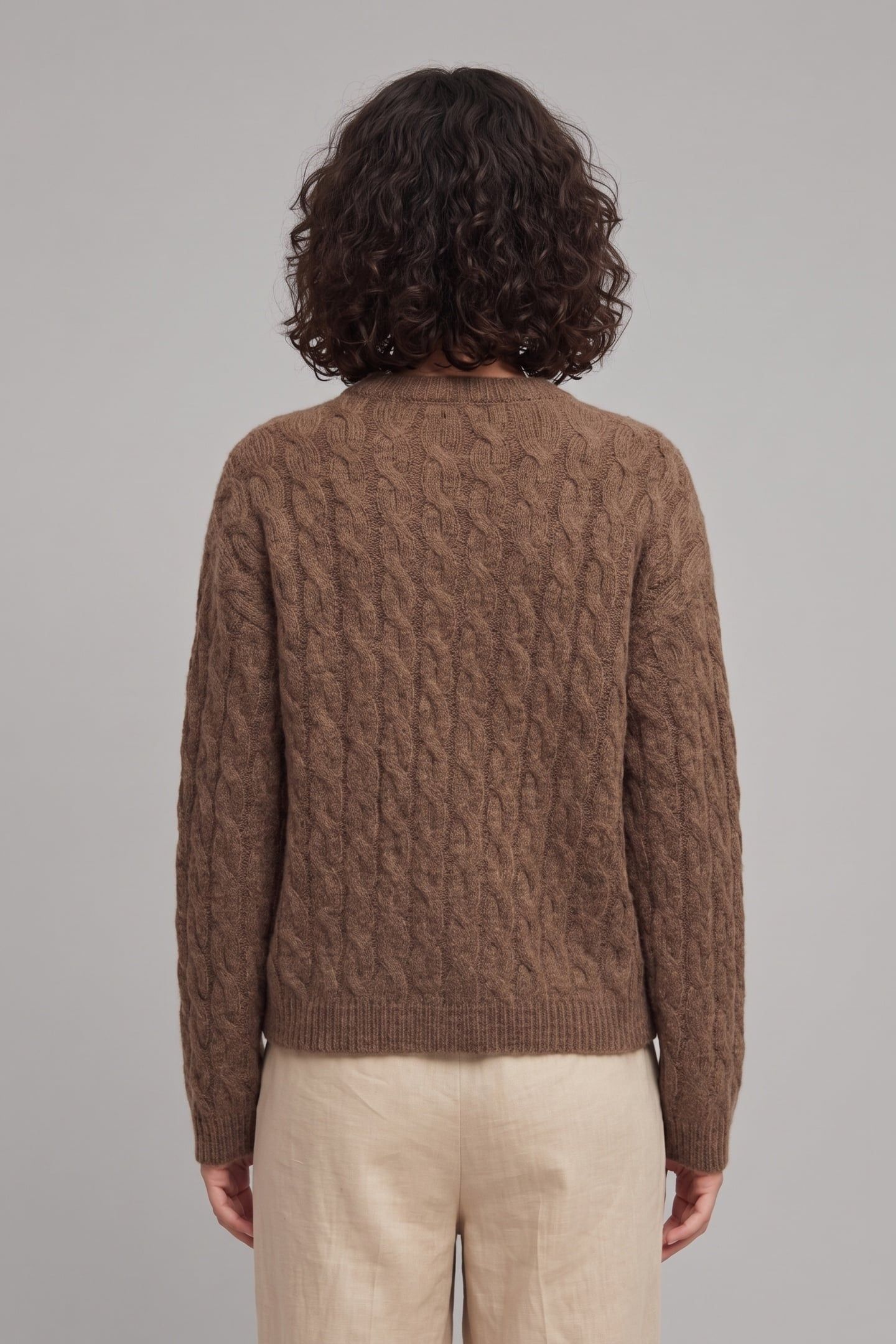 STRAUSS CABLE SWEATER BEIGE 2