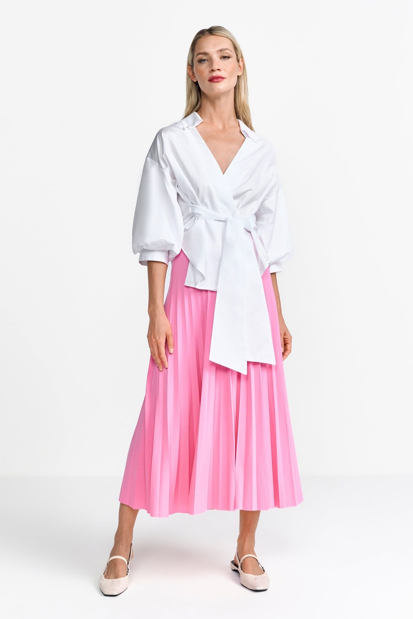 PLISSEE SKIRT RECYCLED BUBBLEGUM PINK 3