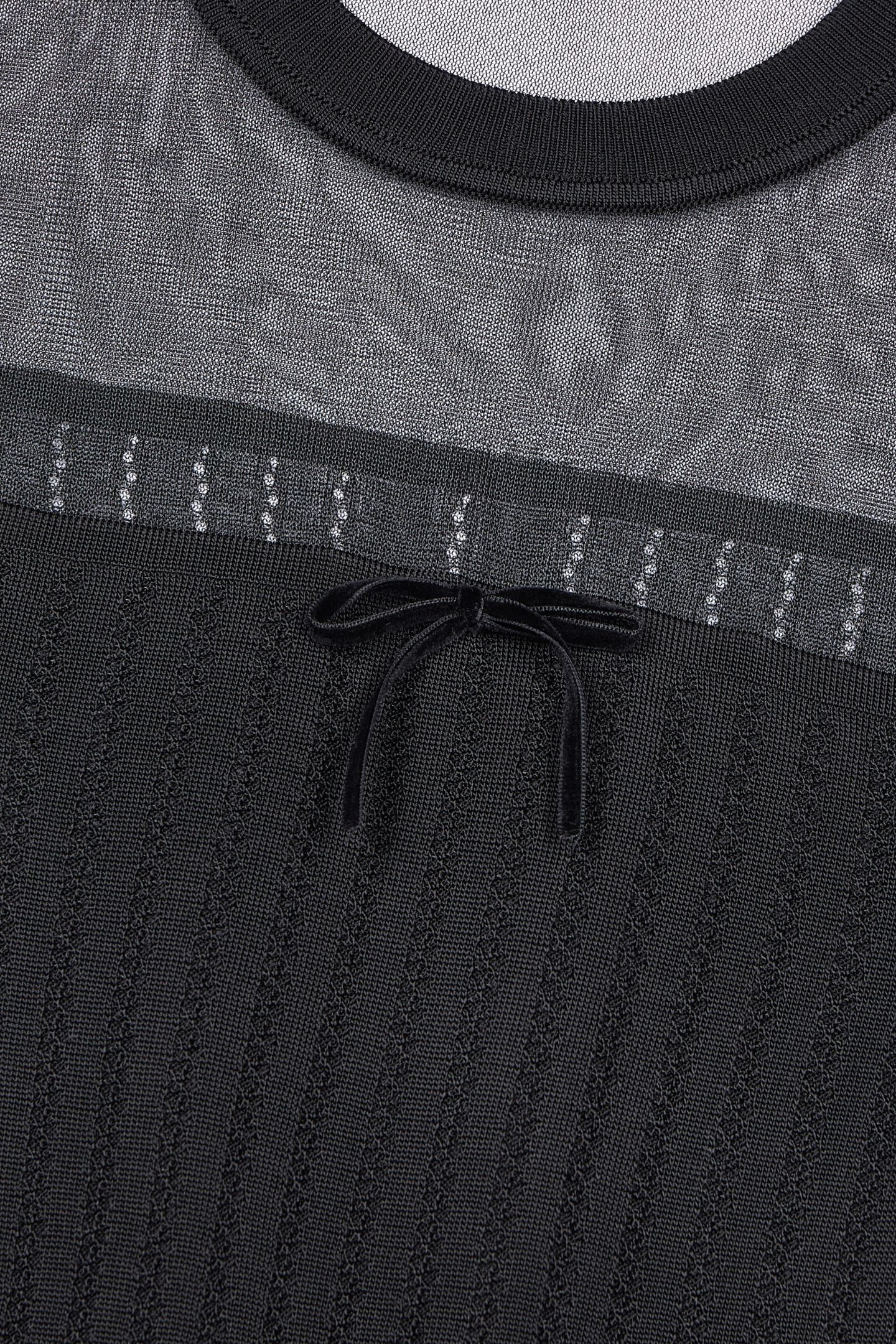 LONG-SLEEVED SWEATER WITH SHEER DETAILS BLACK 5