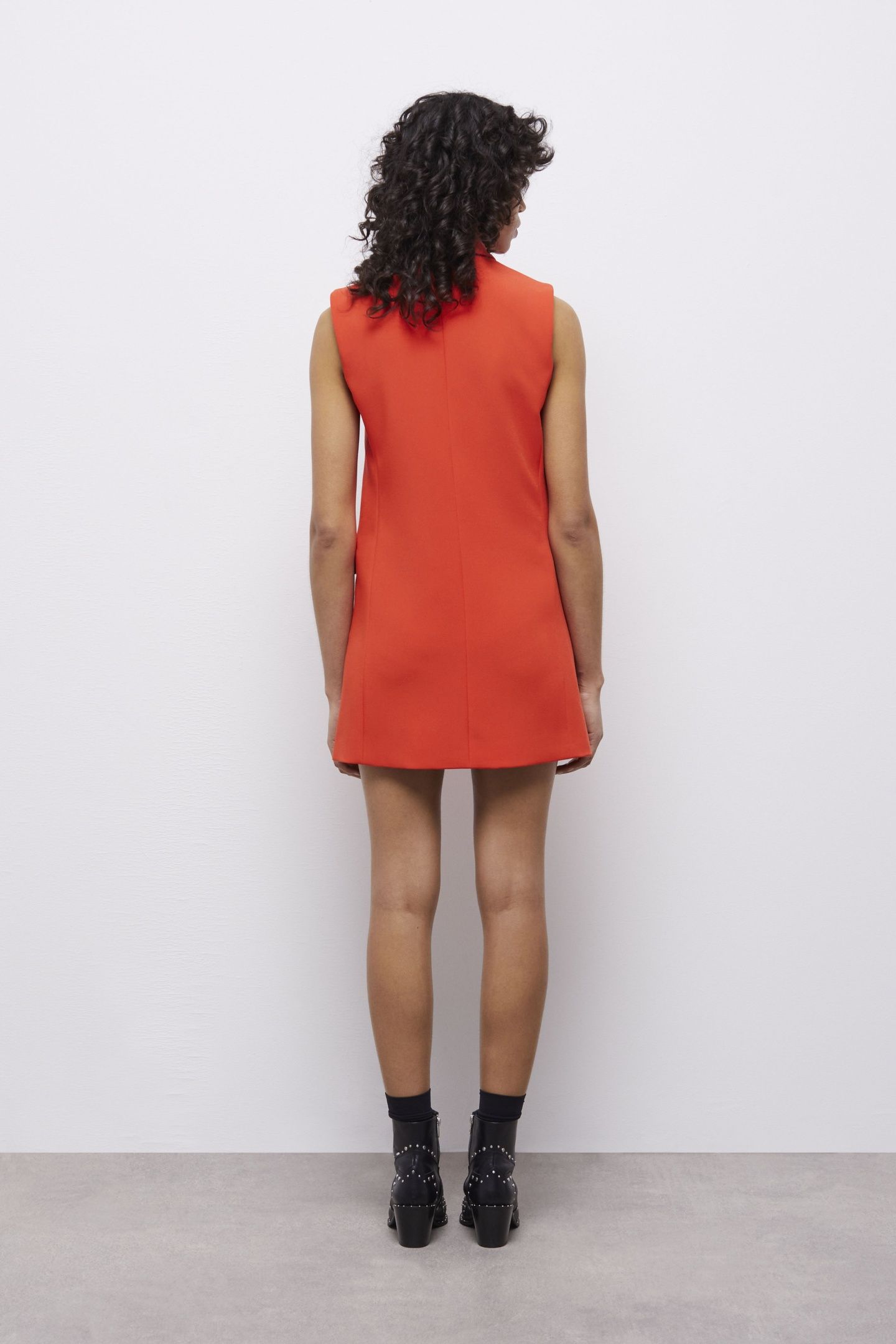 SLEEVELESS TAILORED DRESS ORANGE 3