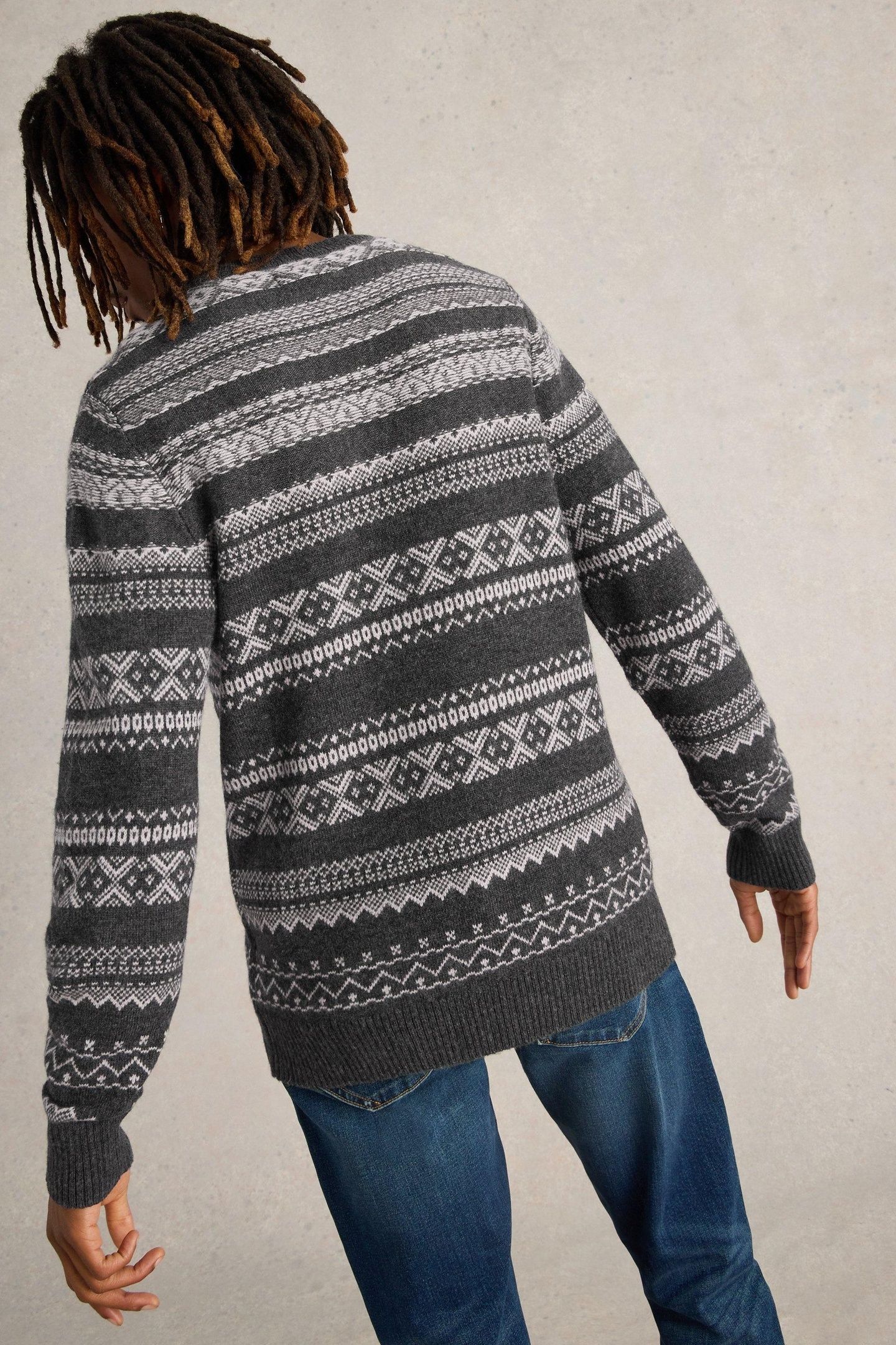 MONOCHROME FAIRISLE JUMPER GREY MULTI 3