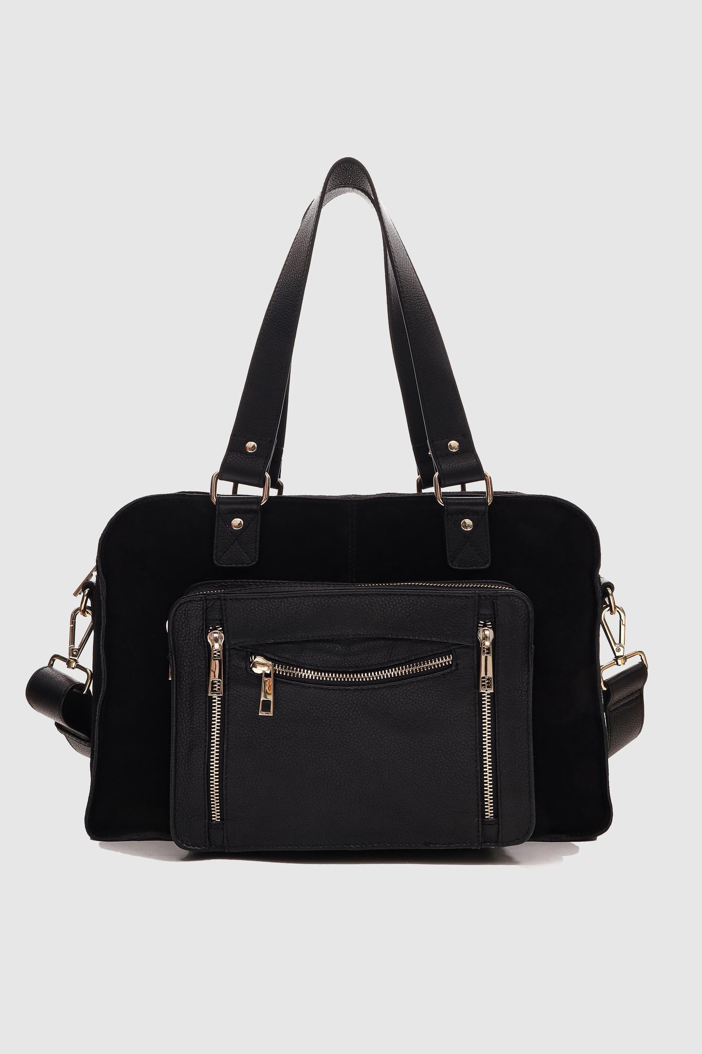 MILLE SUEDE MIX BLACK W. GOLD 1