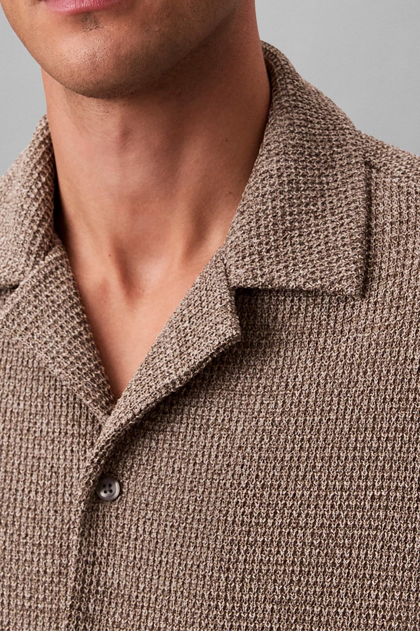 SS MESH CAMP COLLAR POLO ROASTED CASHEW 6