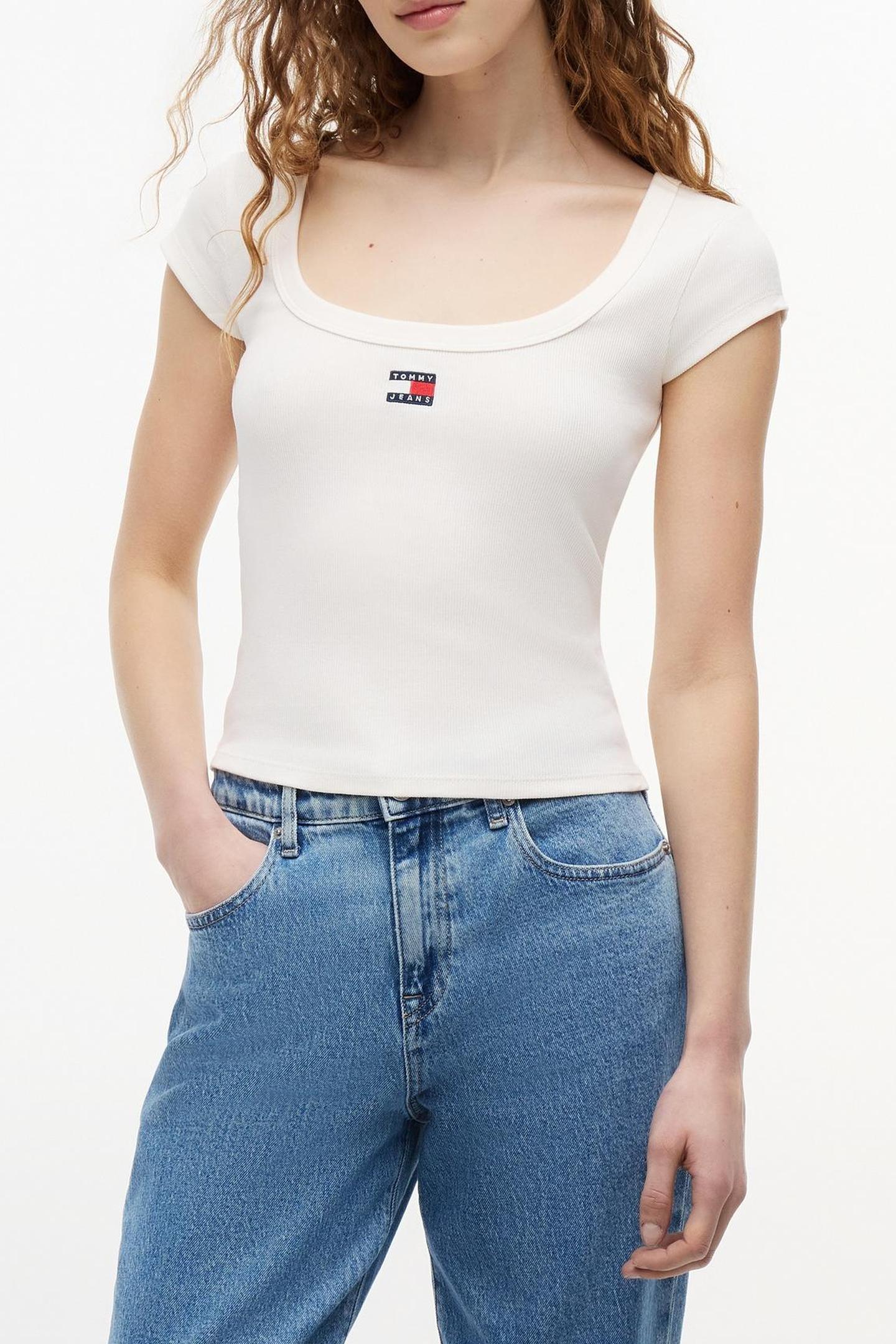 SLIM RIB BADGE TEE ANCIENT WHITE 1