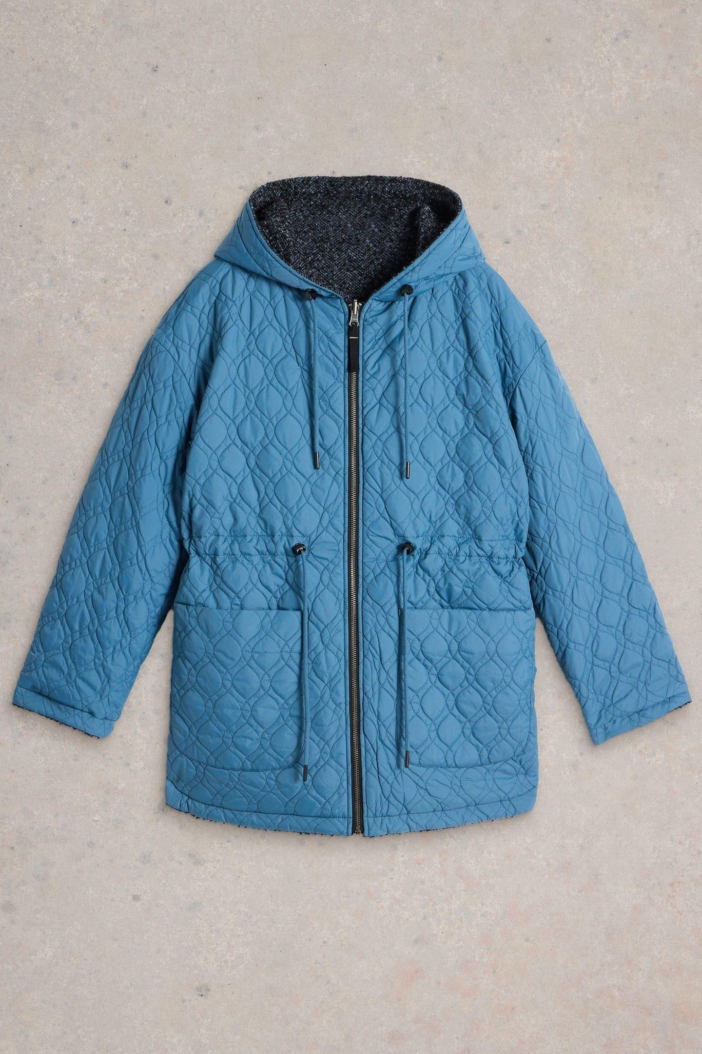 MARIELLA REVERSIBLE COAT BLUE MULTI 3