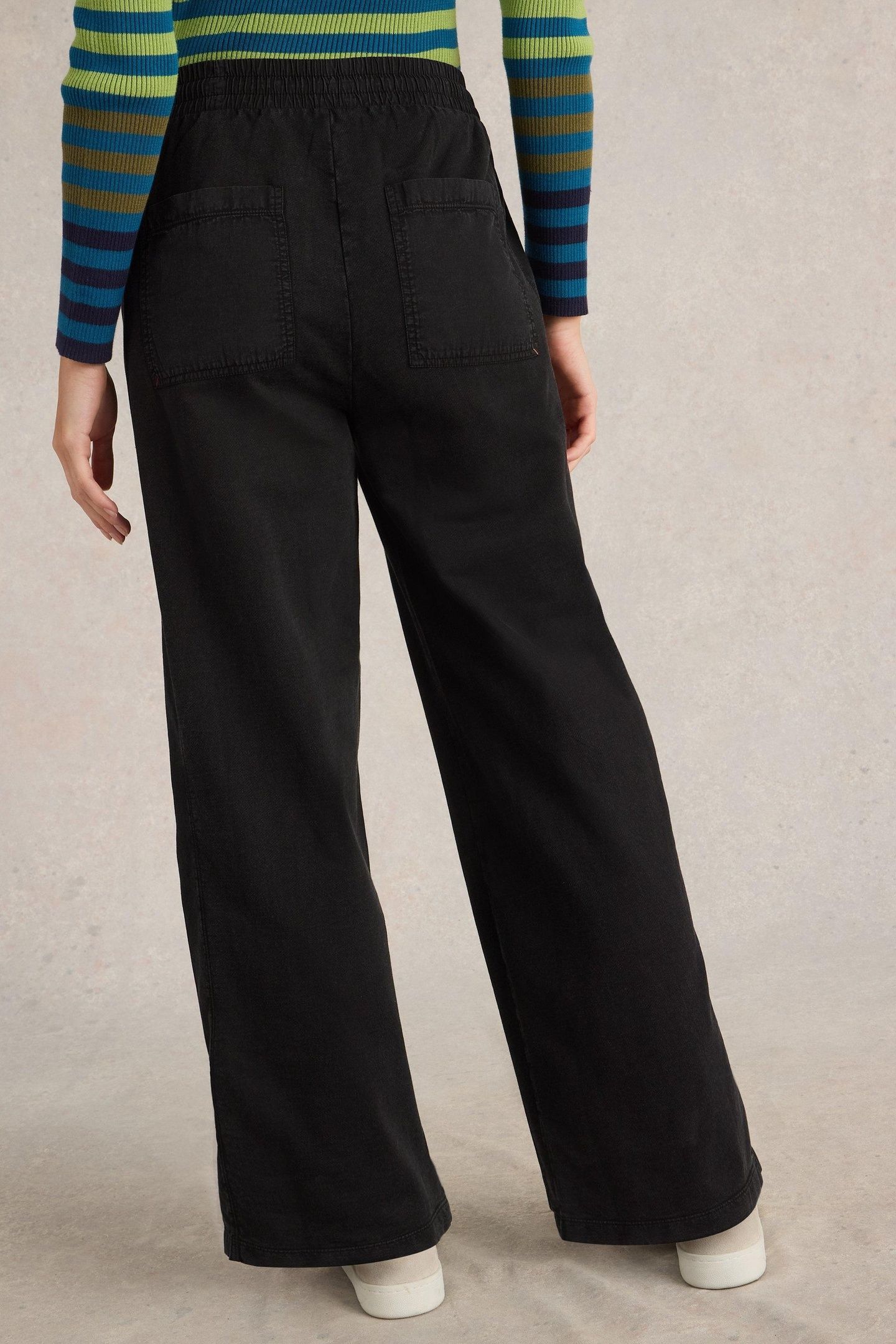 AVA WIDE LEG JERSEY JOGGER PURE BLACK 3