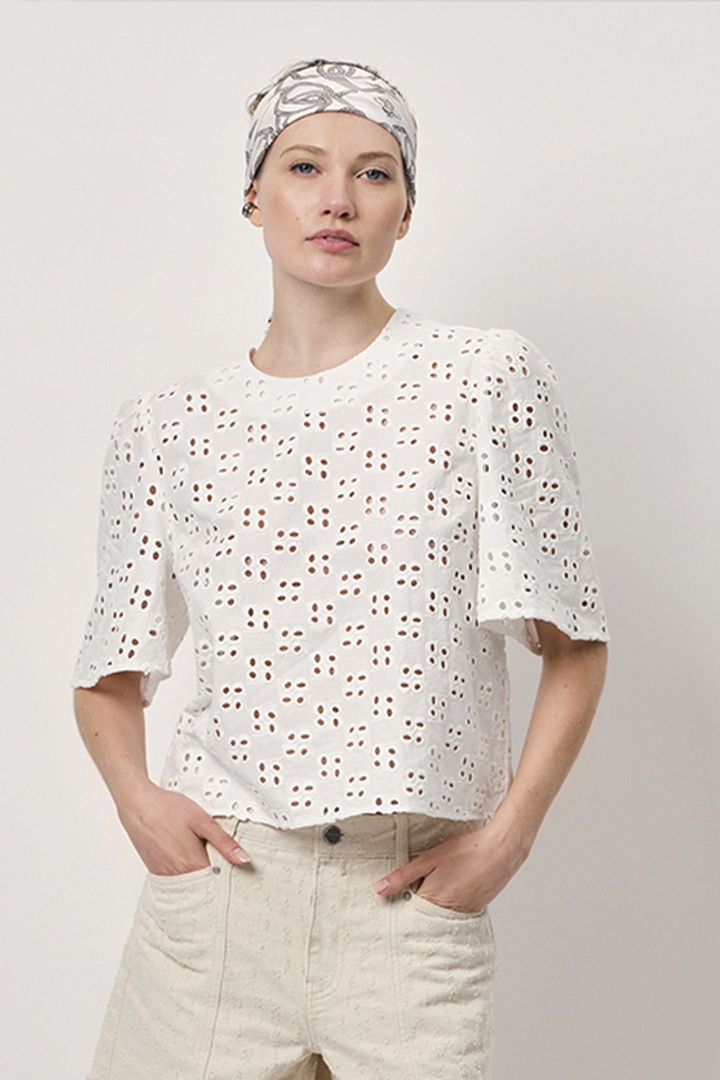 MALVA BRODERIE ANGLAISE TOP OPTIC WHITE 1