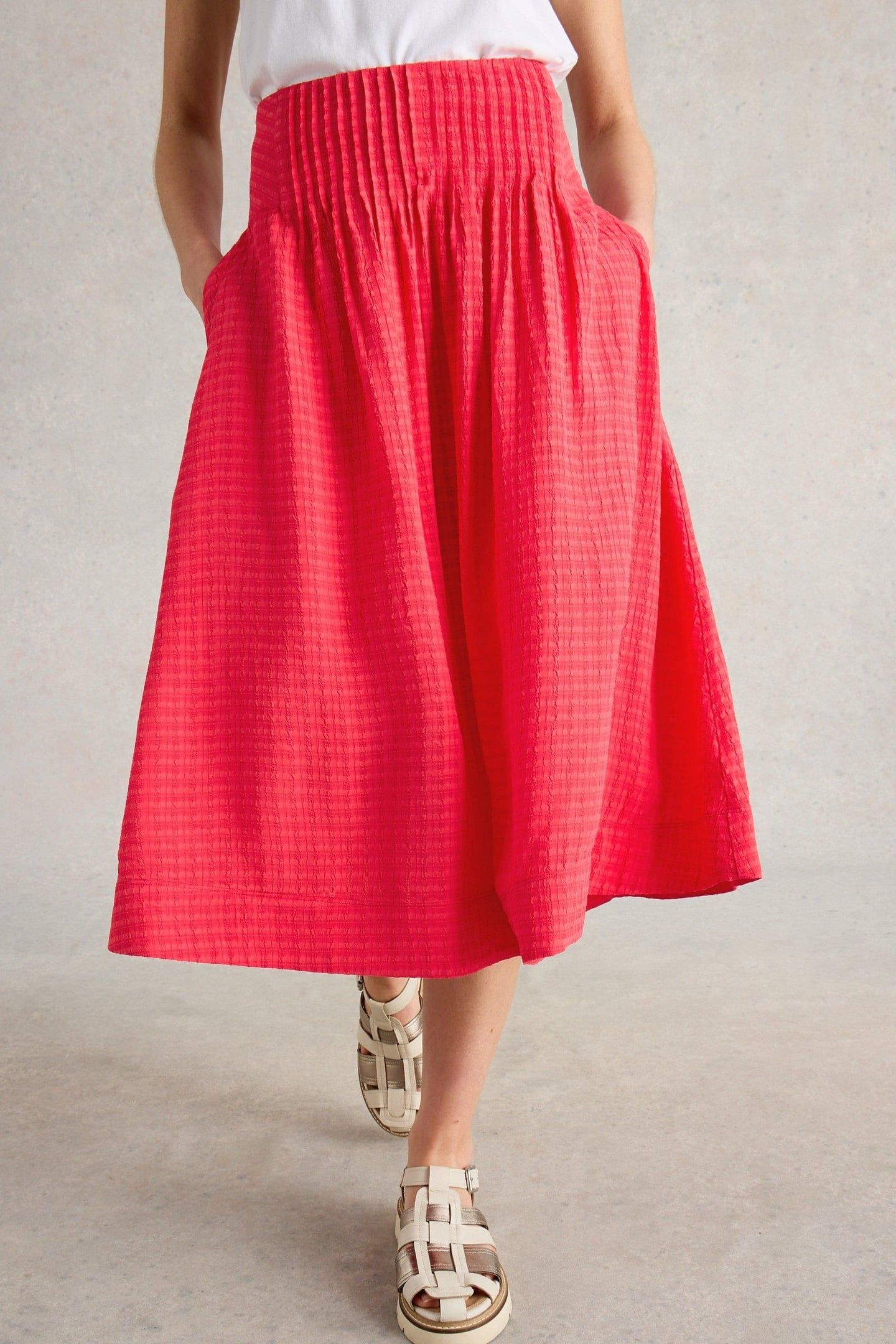 CHARLOTTE MIDI SKIRT DARK PINK 2