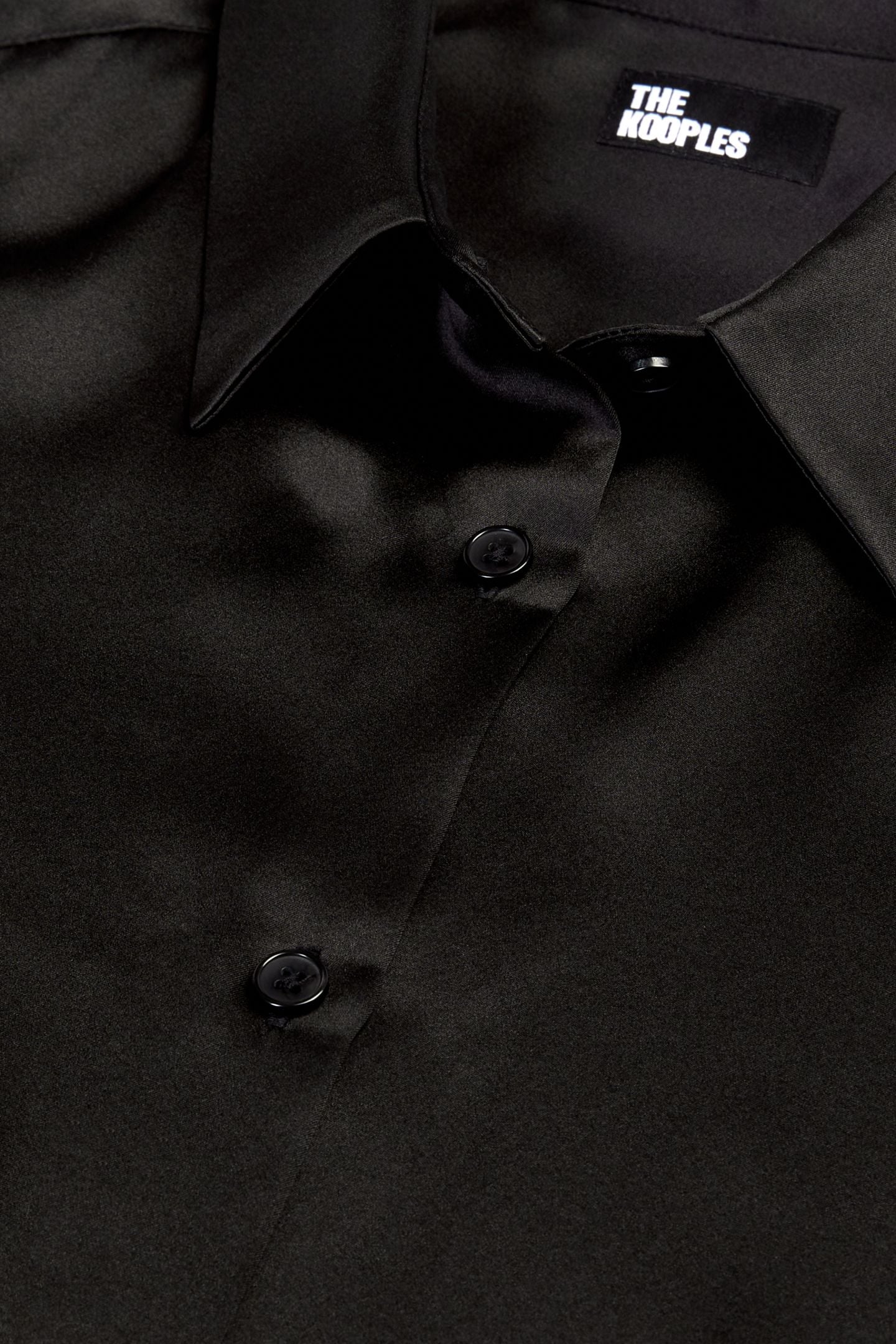 LONG-SLEEVED SILK SATIN SHIRT BLACK 5