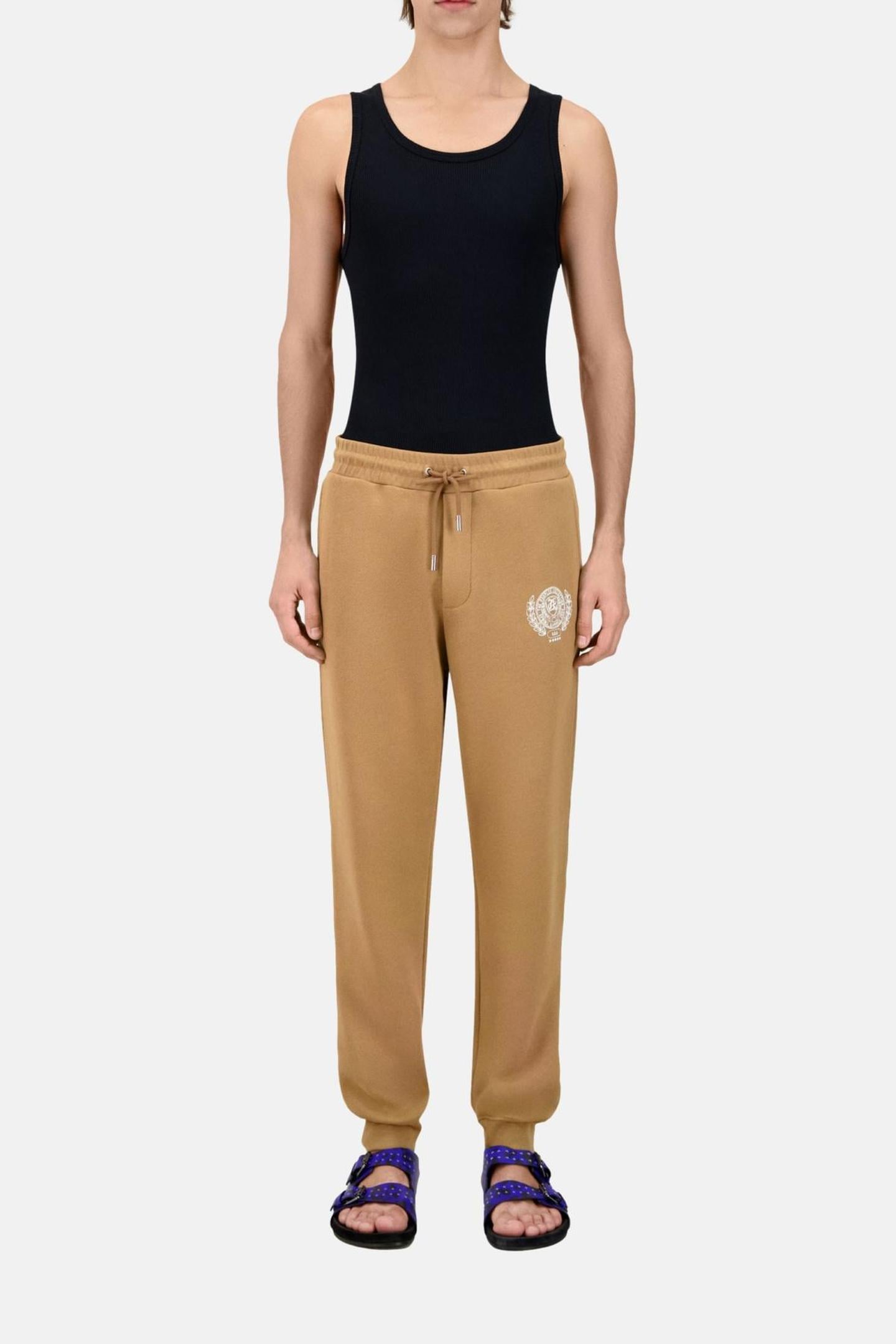 JOGGING SHORTS WITH PRINTED TK LOGO LIGHT BROWN 2