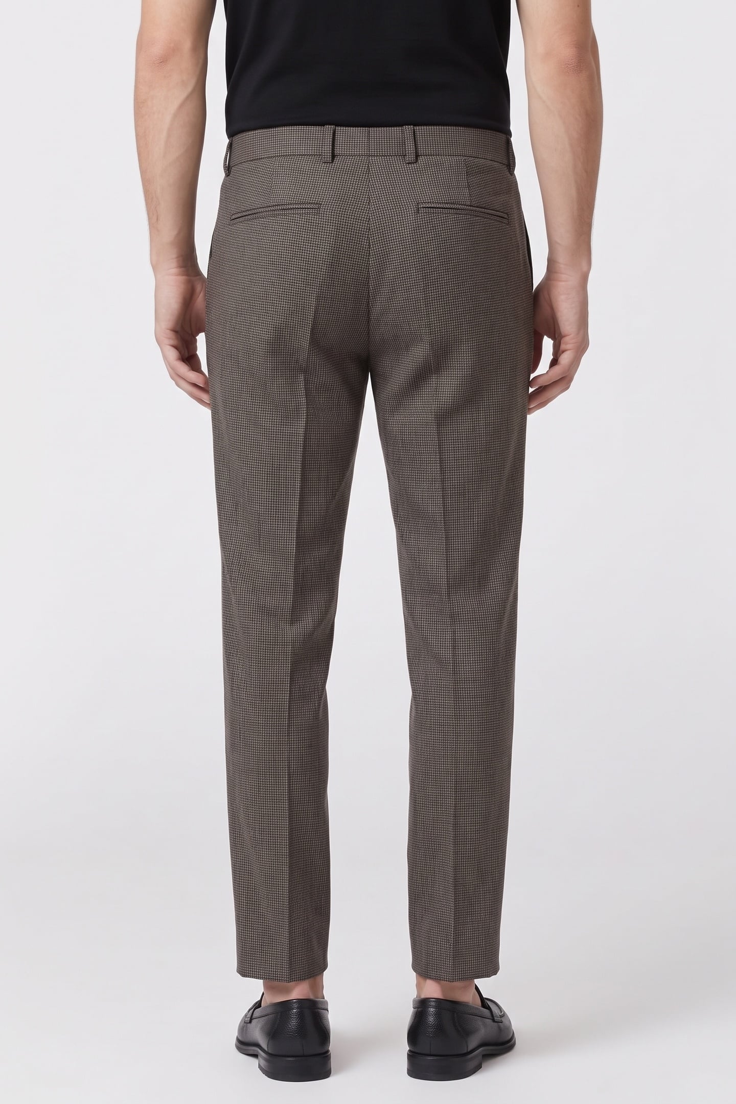 SUIT TROUSERS WITH BELT BLACK GREY 2