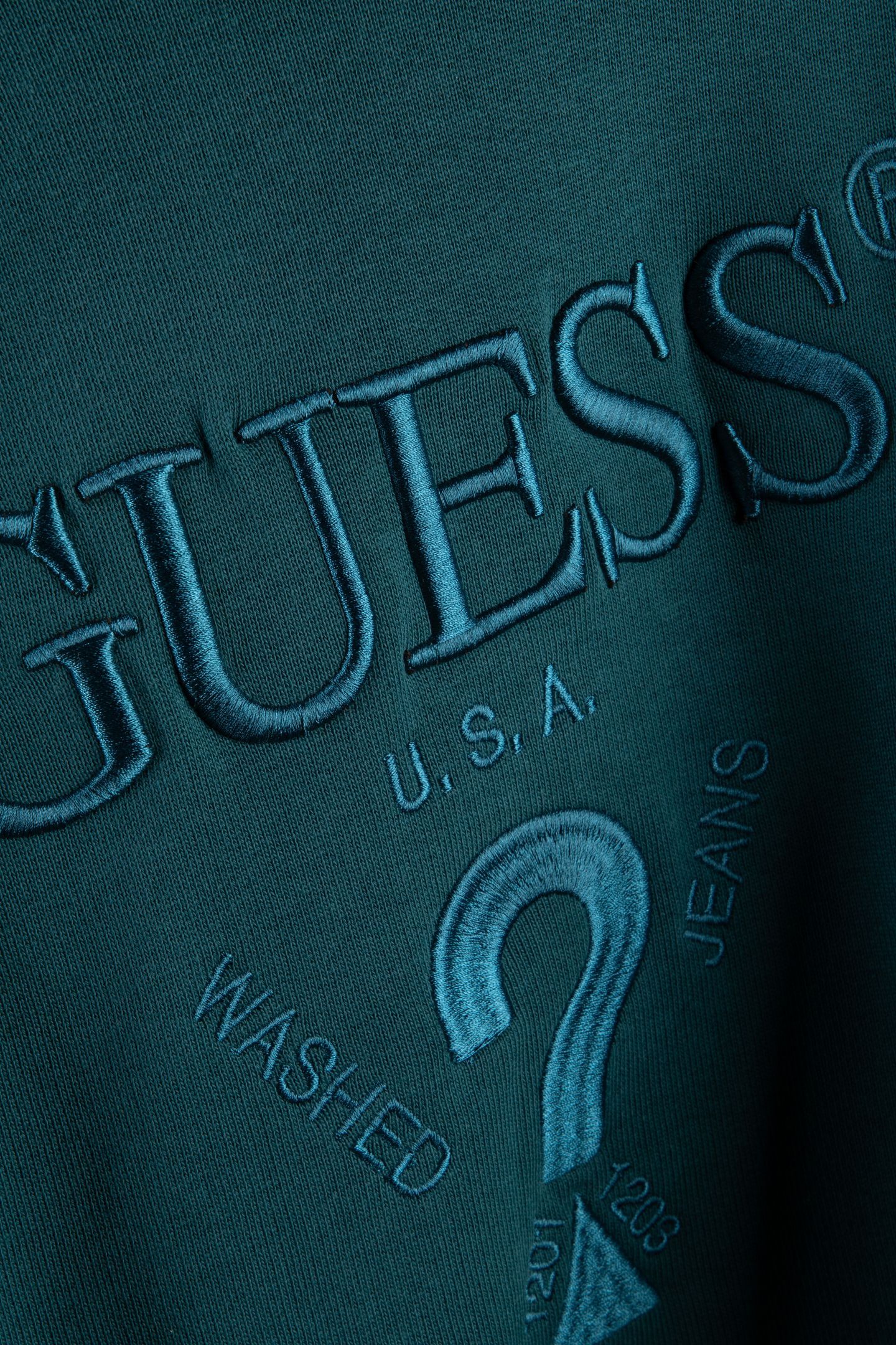 GUESS ECO BEAU HOODIE SWEATSHI TRUE TEAL 4