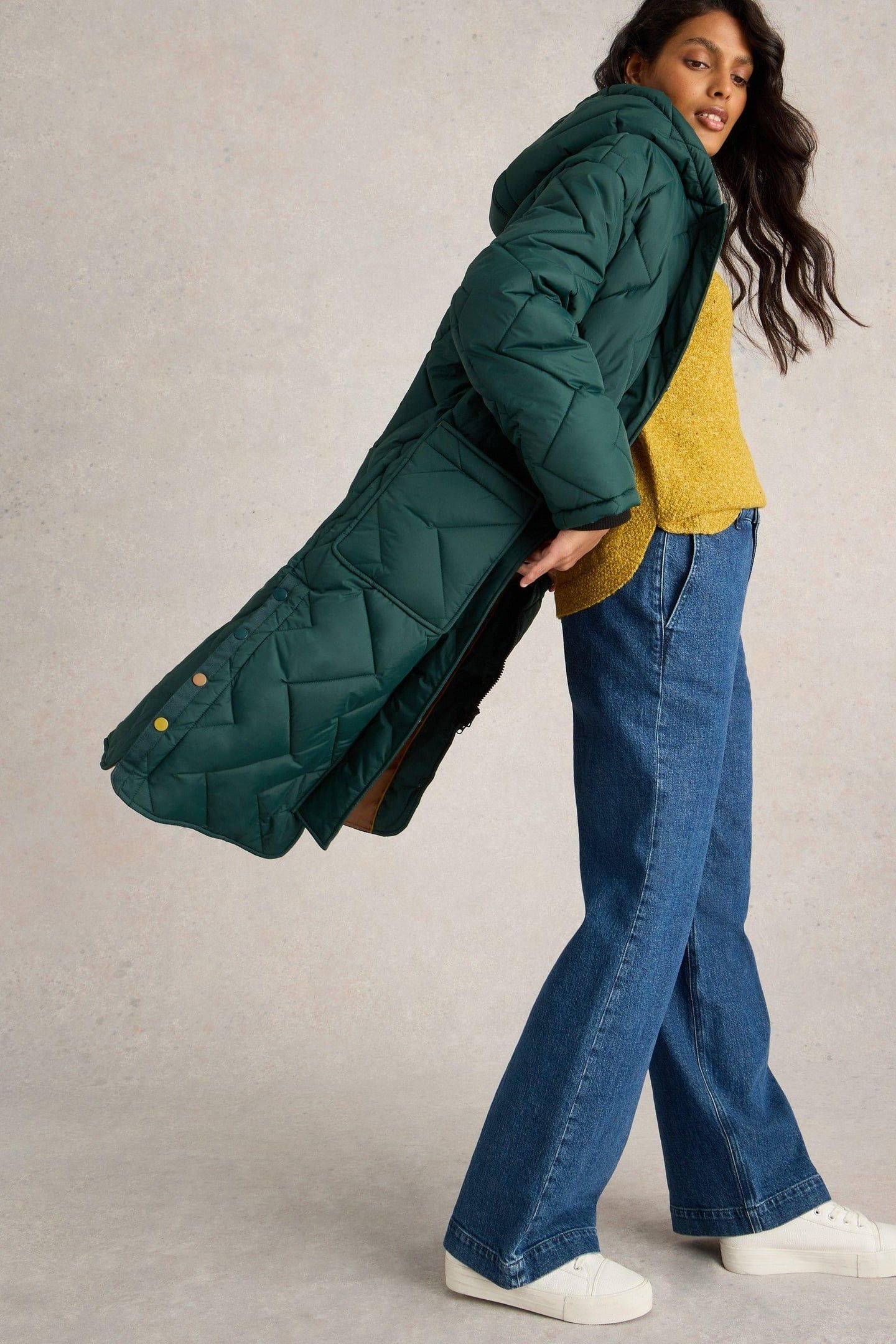 SLOANE QUILTED COAT DARK GREEN 8