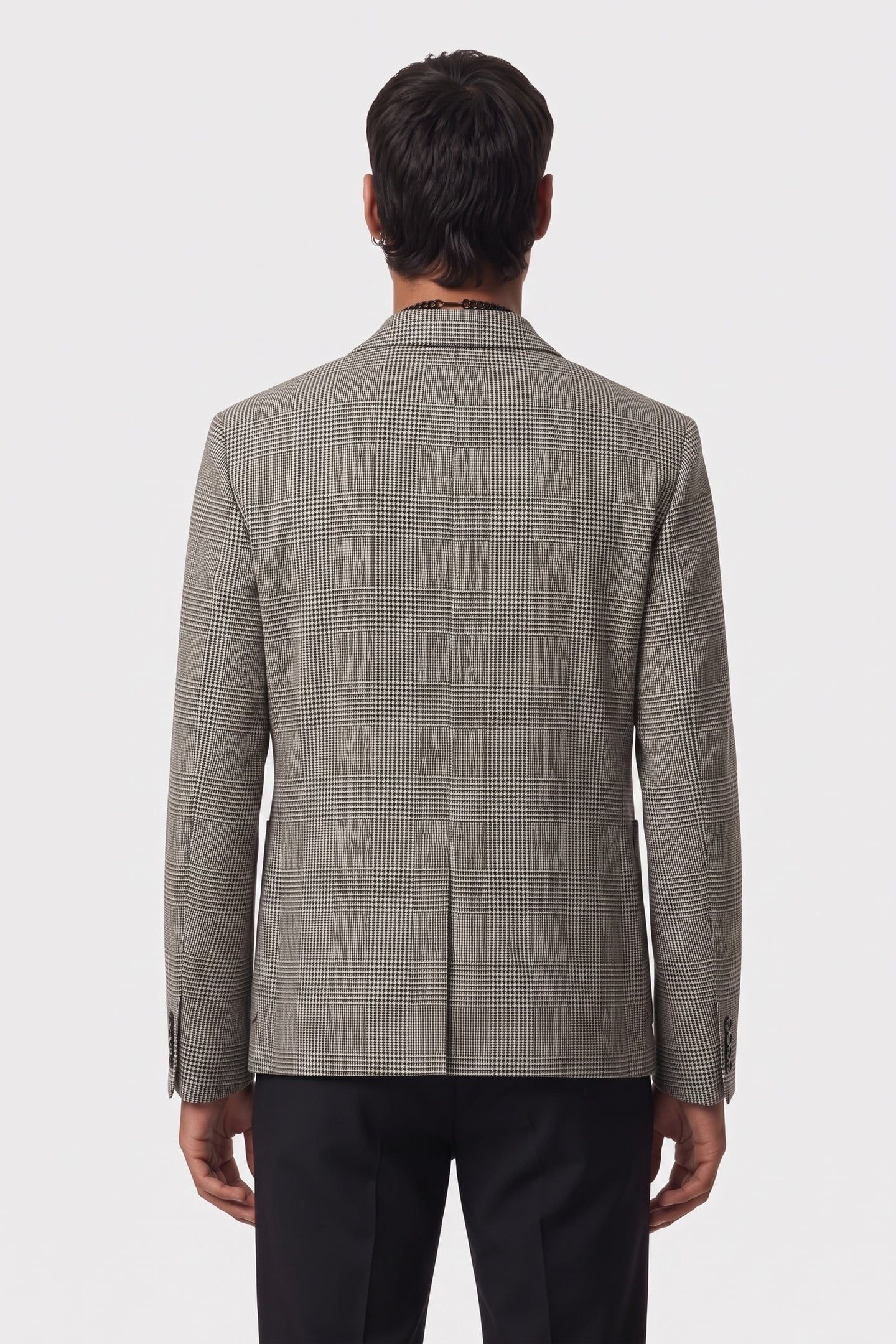 4-BUTTON DOUBLE-BREASTED JACKET BLACK WHITE 3